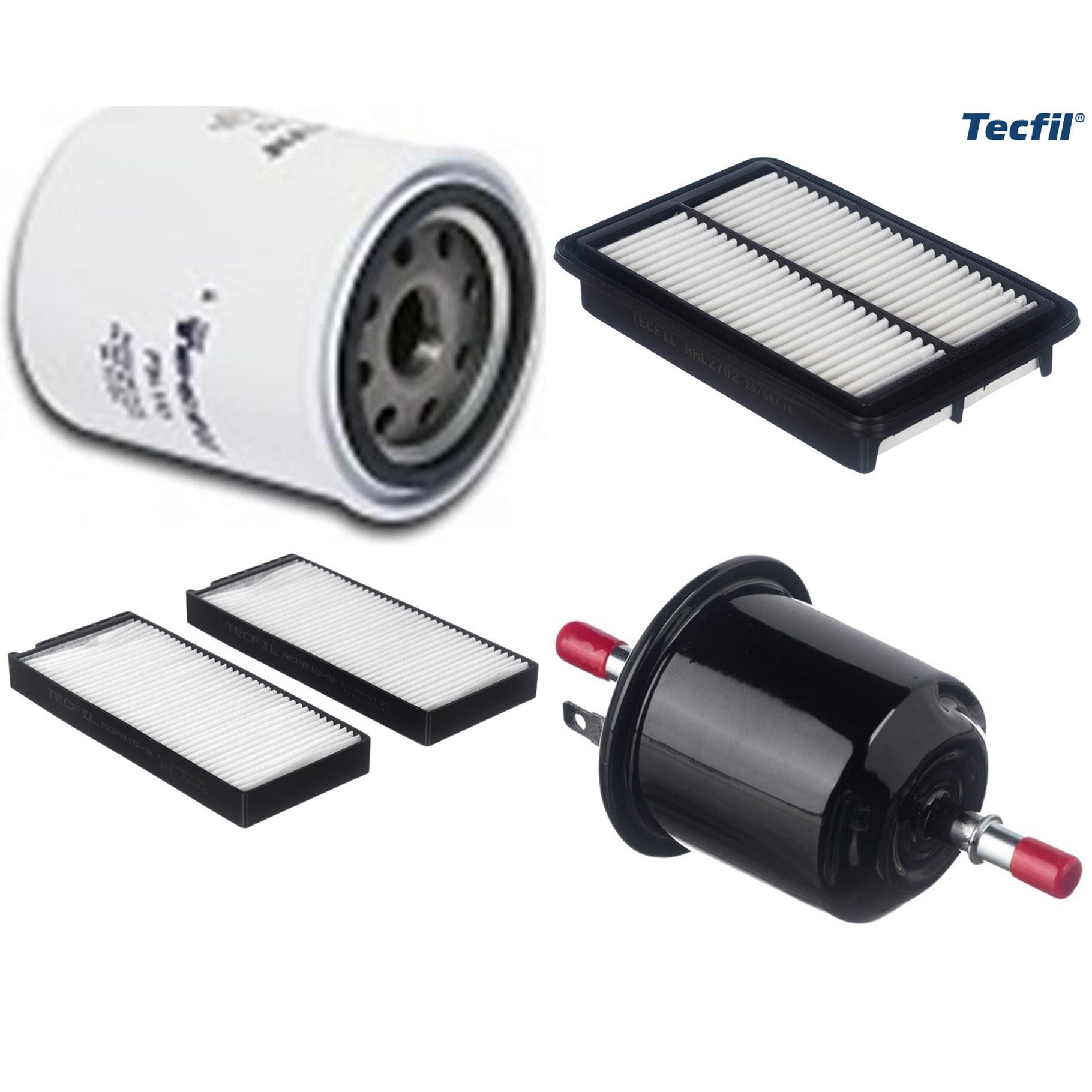 Kit Filtros de Ar do Motor, Óleo, Cabine e Combustível - Tecfil - ACP810/9 / ARL2702 / GI70 / PSL152