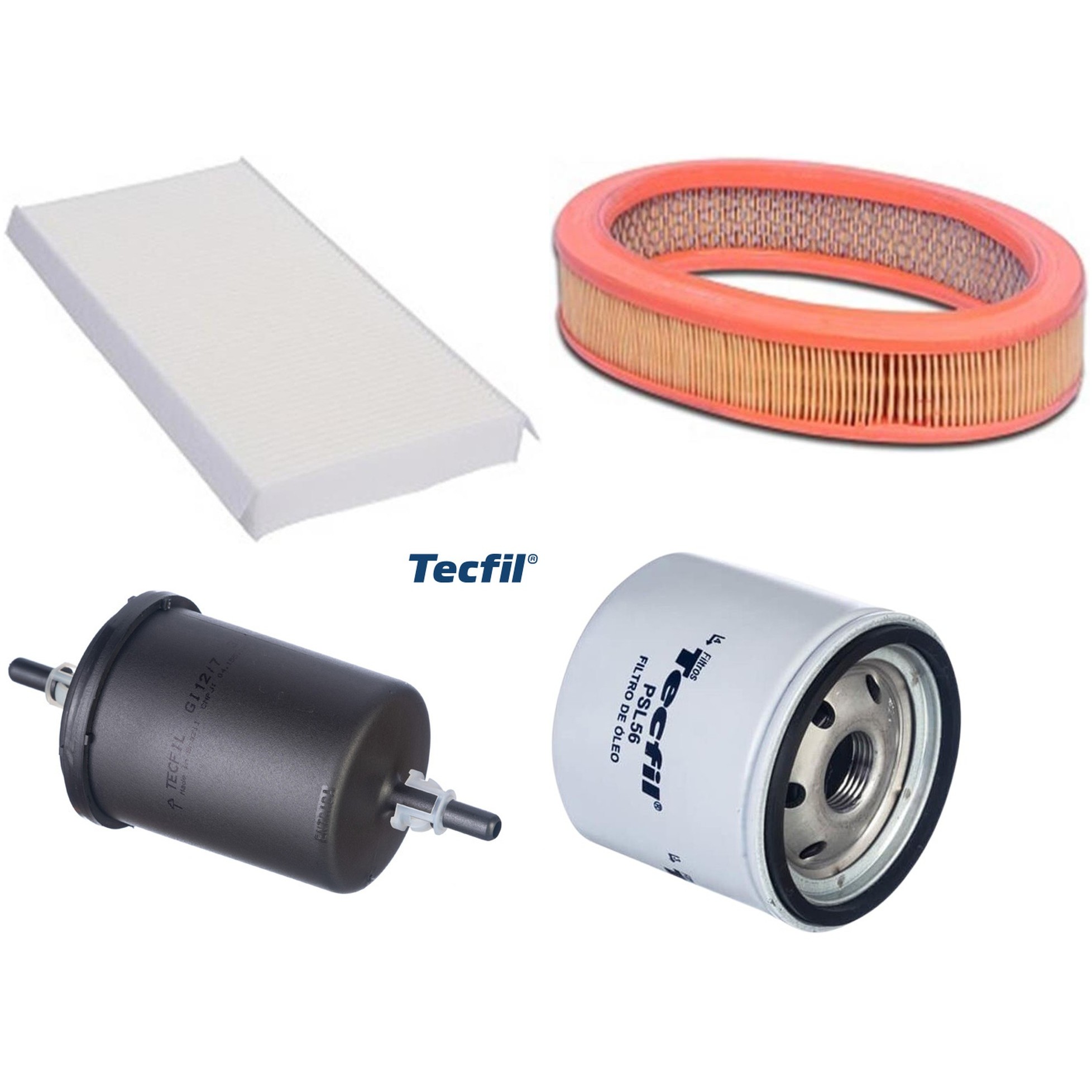 Kit Filtros de Ar do Motor, Óleo, Cabine e Combustível - Tecfil - ACP305 / AR9621 / GI12/7 / PSL56