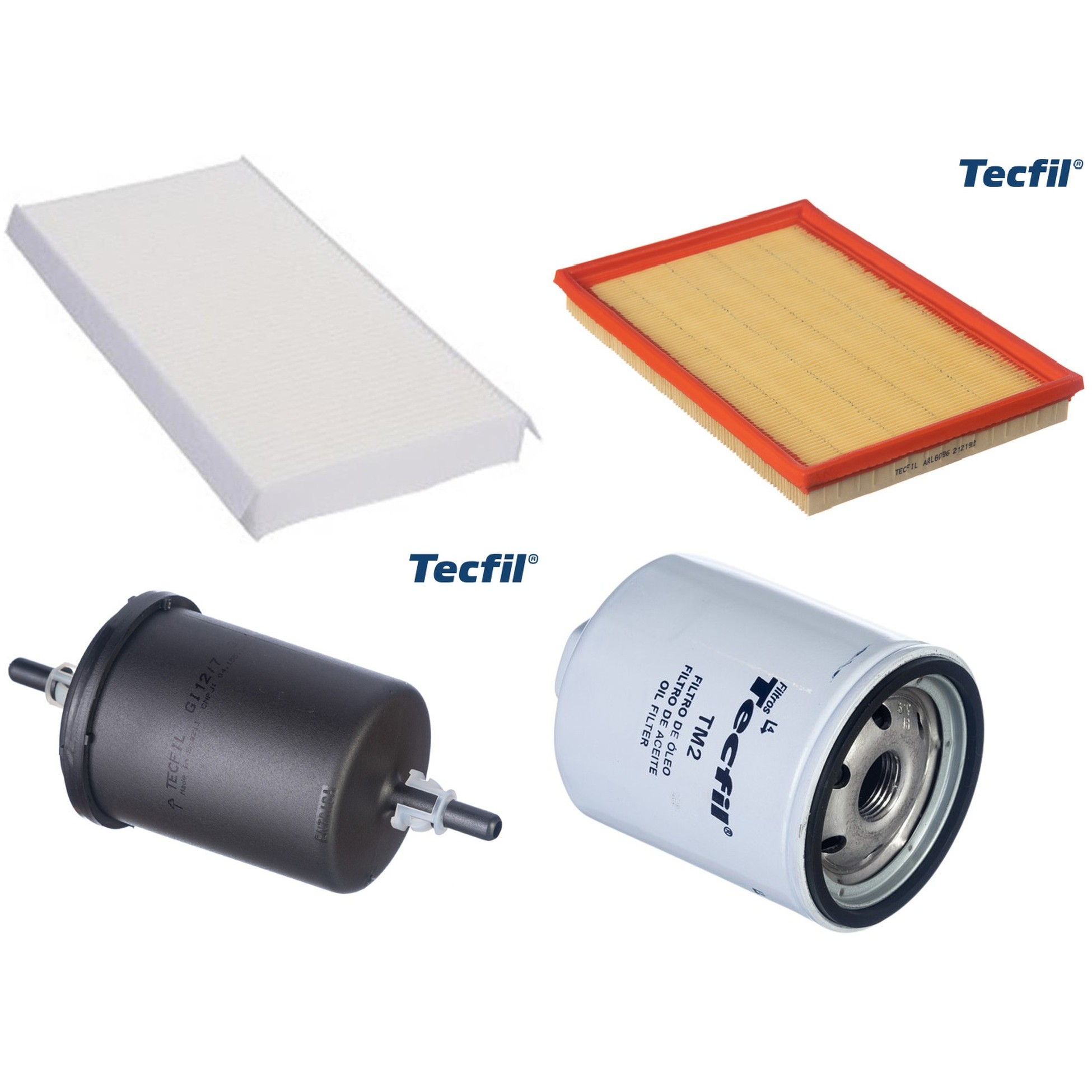 Kit Filtros de Ar do Motor, Óleo, Cabine e Combustível - Tecfil - ACP305 / ARL6096 / GI12/7 / PSL34MP-(TM2)