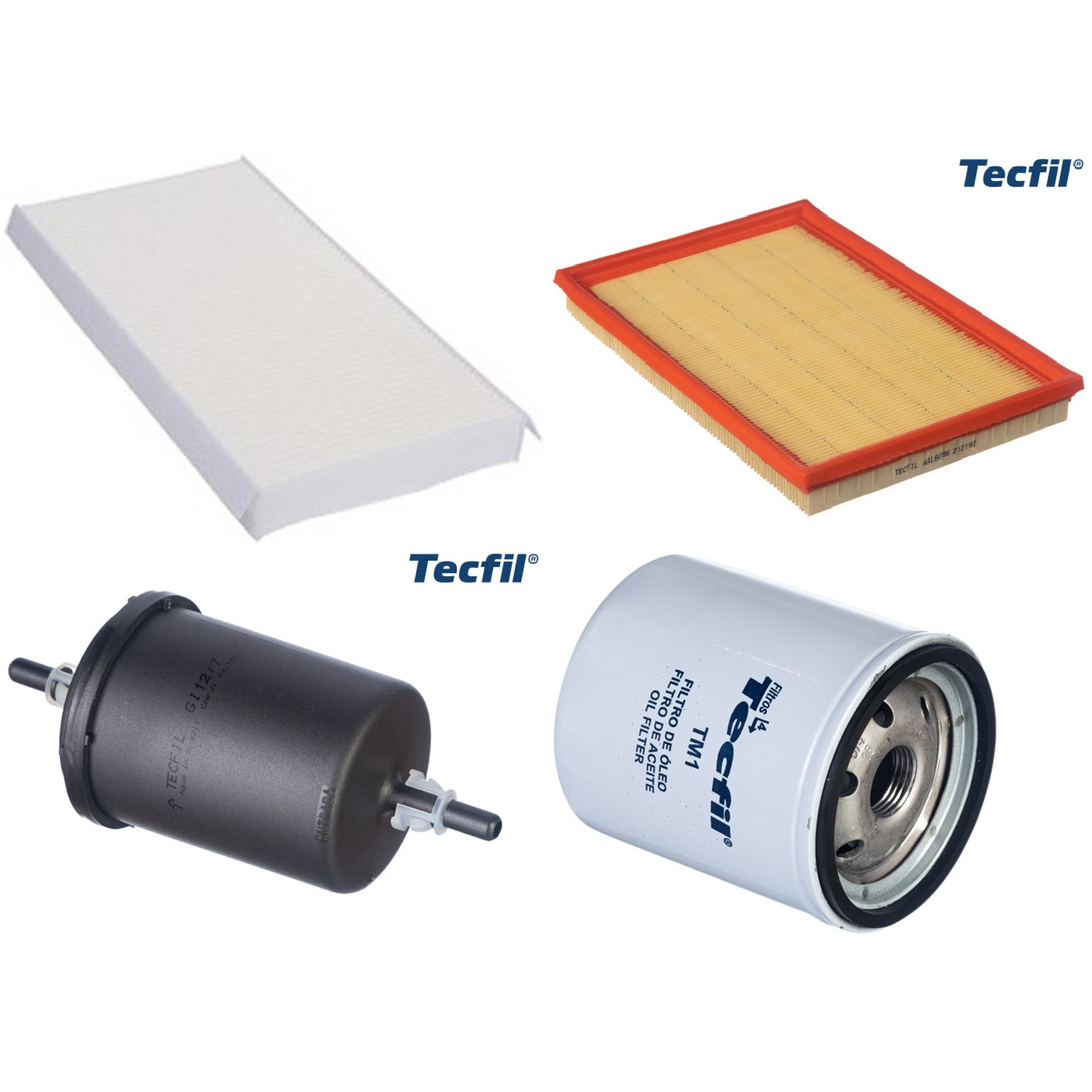 Kit Filtros de Ar do Motor, Óleo, Cabine e Combustível - Tecfil - ACP305 / ARL6096 / GI12/7 / PSL34M-(TM1)