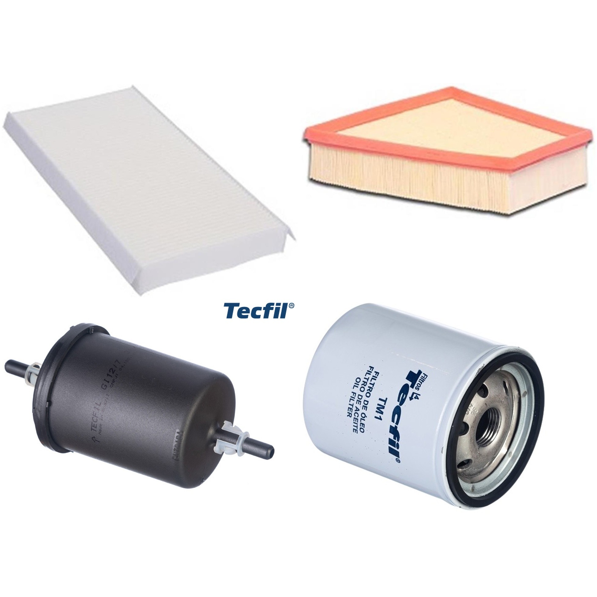Kit Filtros de Ar do Motor, Óleo, Cabine e Combustível - Tecfil - ACP305 / ART6098 / GI12/7 / PSL34M-(TM1)