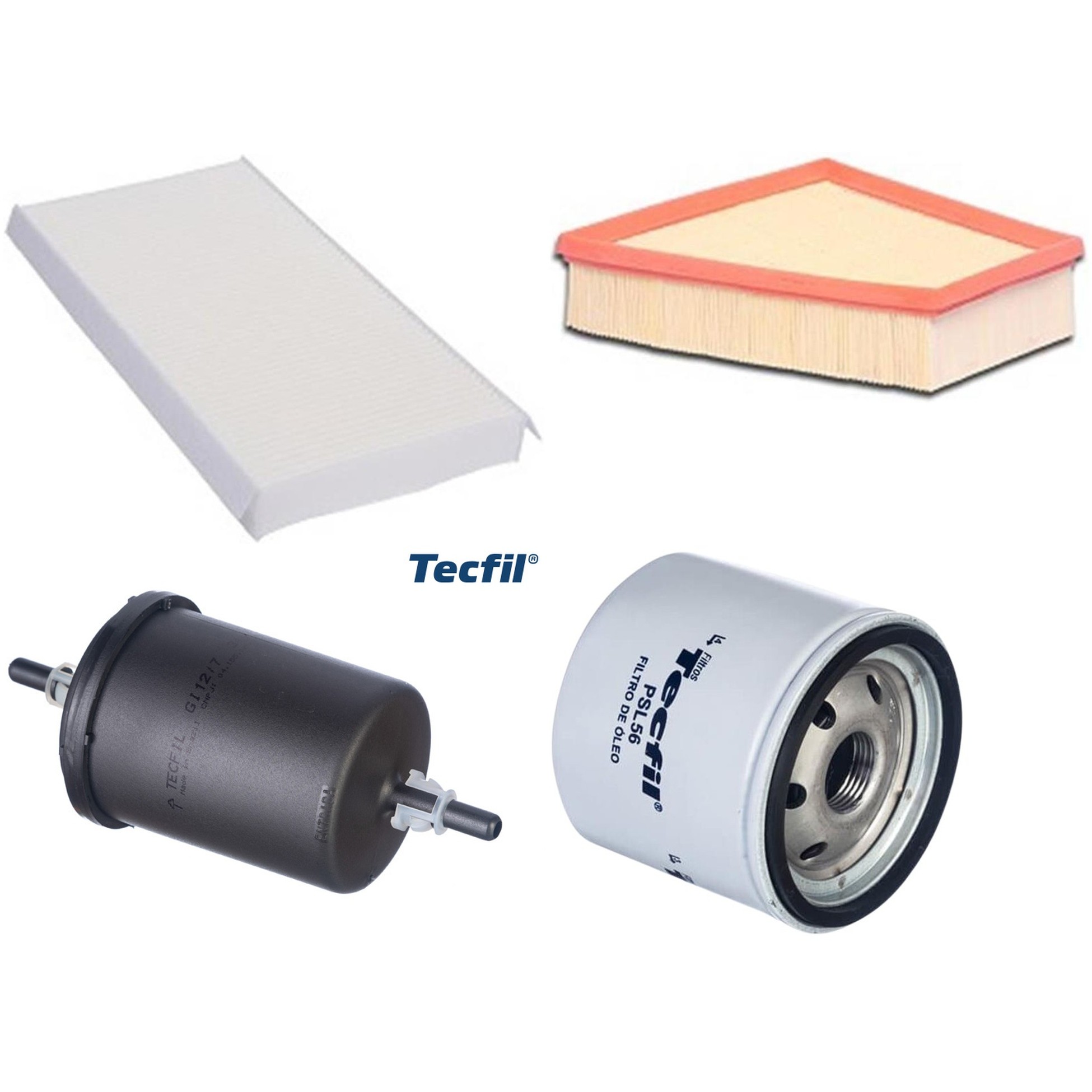 Kit Filtros de Ar do Motor, Óleo, Cabine e Combustível - Tecfil - ACP305 / ART6098 / GI12/7 / PSL56