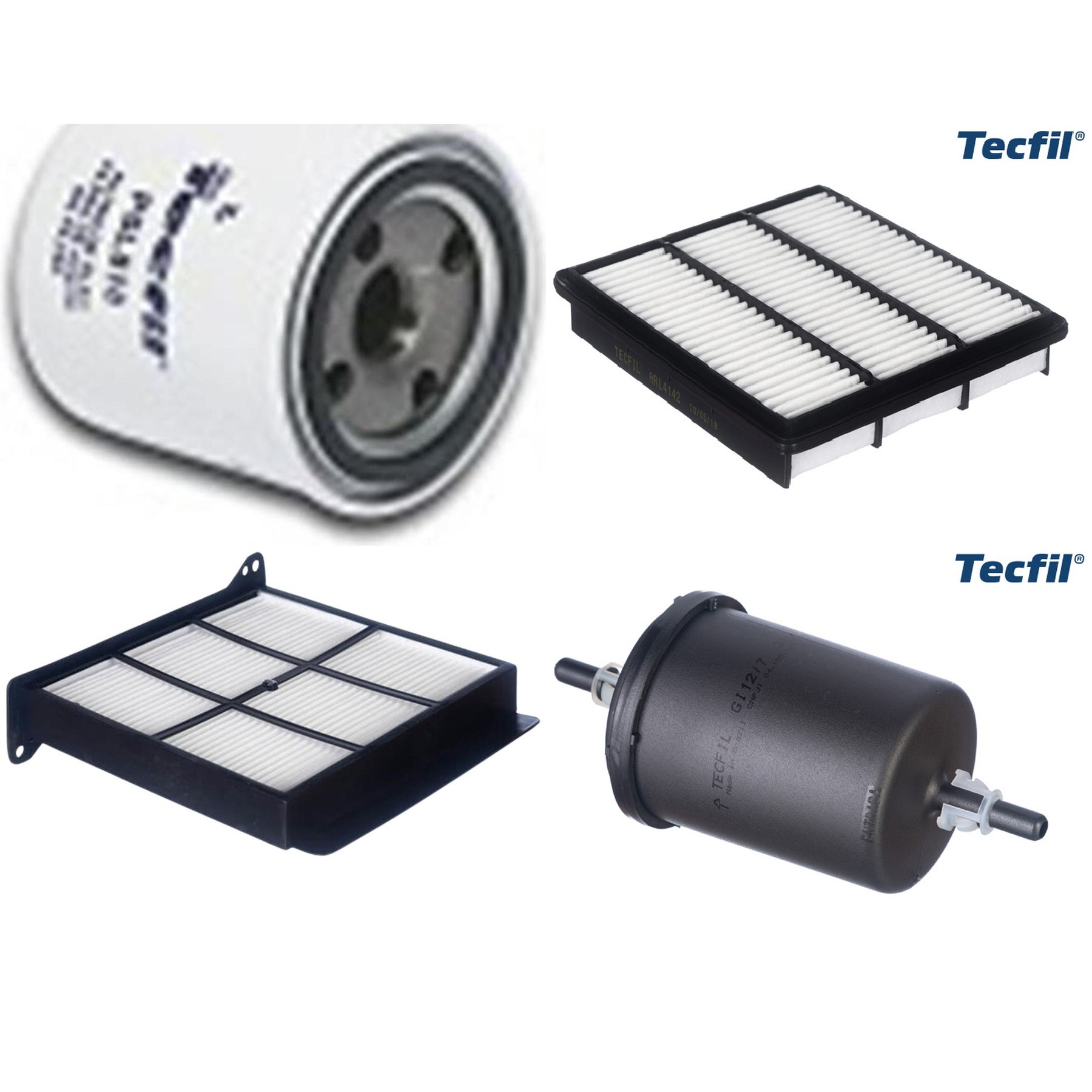 Kit Filtros de Ar do Motor, Óleo, Cabine e Combustível - Tecfil - ACP483 / ARL4142 / GI12/7 / PSL818