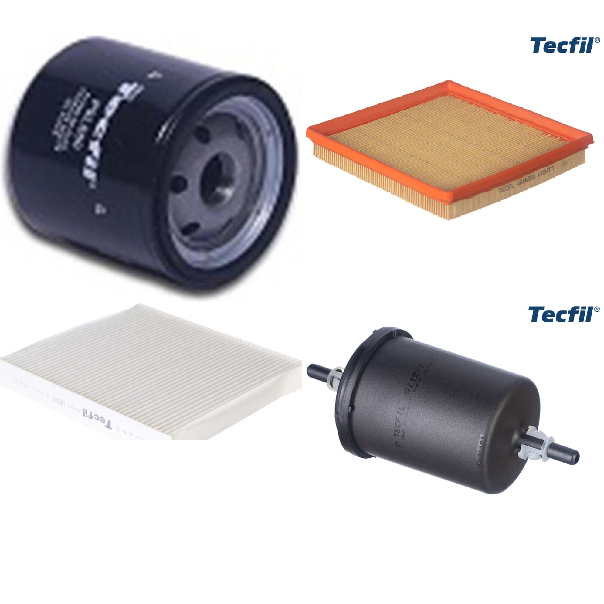 Kit Filtros de Ar do Motor, Óleo, Cabine e Combustível - Tecfil - ACP303 / ARL6080 / GI12/7 / PSL560