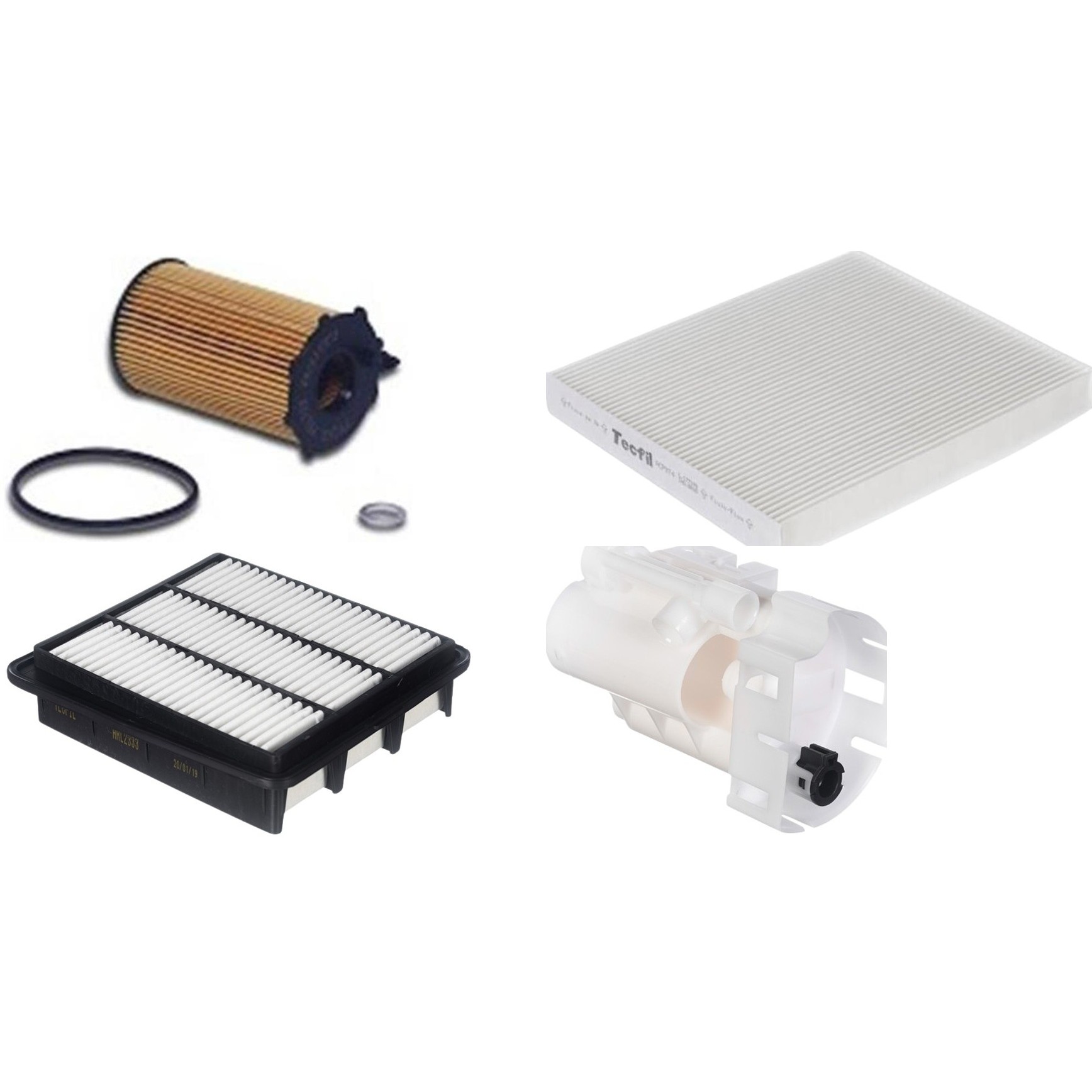 Kit Filtro de Ar, Combustível, Óleo e Ar Condicionado - Tecfil - ACP974 / ARL2333 / FBT2363 / PEL722