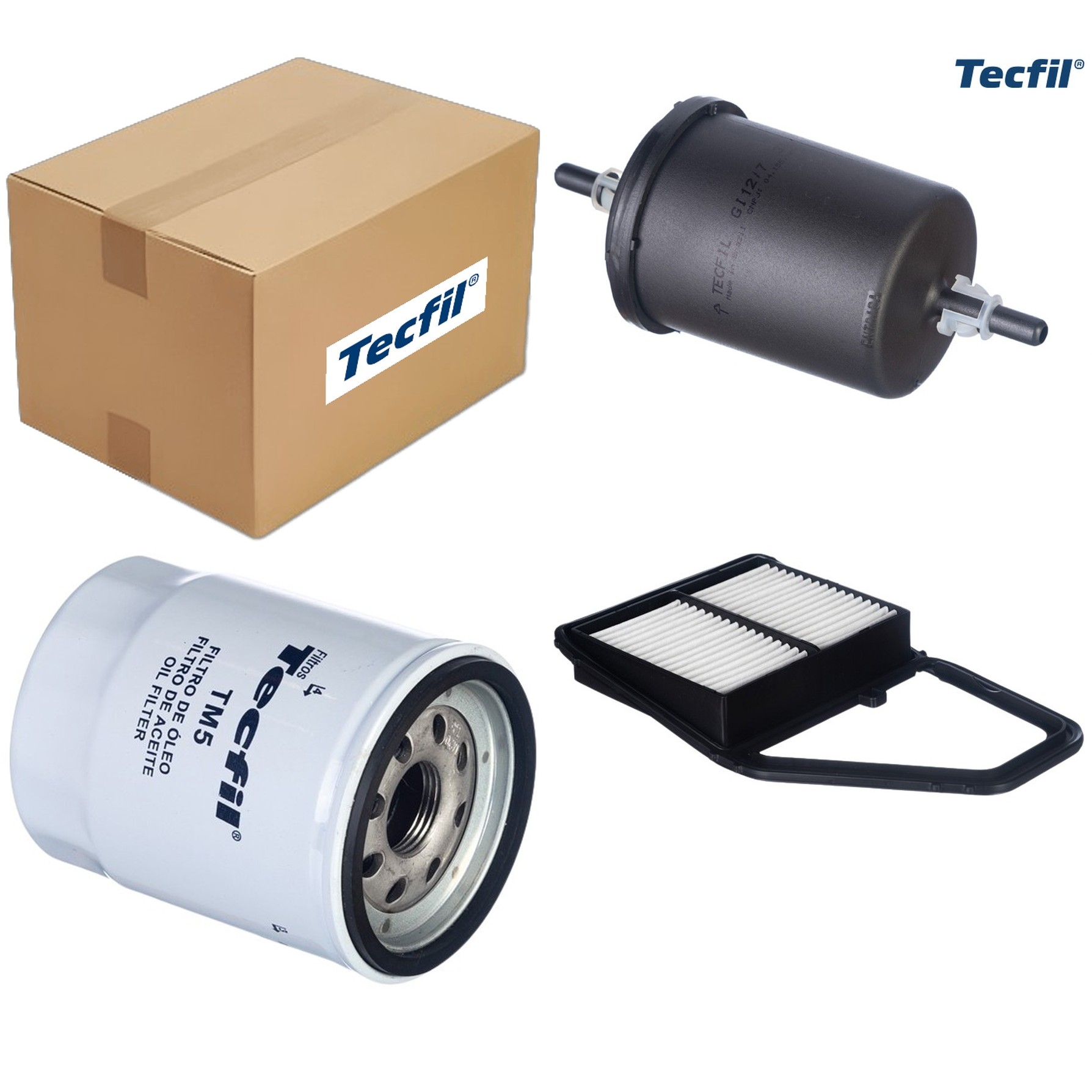Kit Filtros de Ar do Motor, Óleo, Cabine e Combustível - Tecfil - ACP703/9 / ARL1032 / GI12/7 / PSL55M-(TM5)