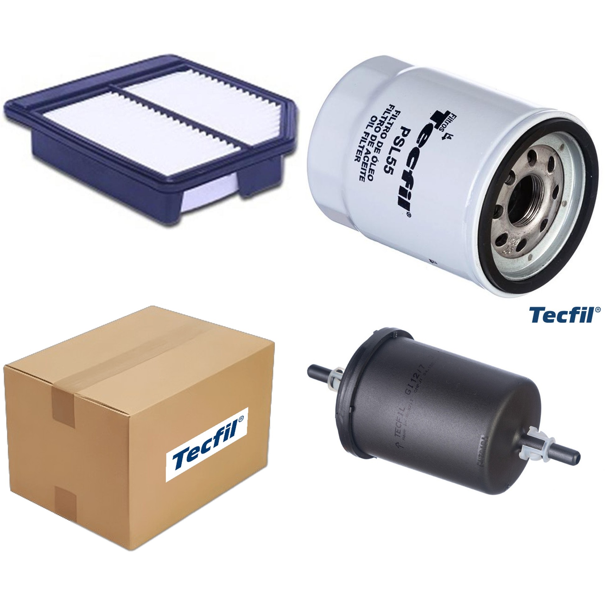 Kit Filtros de Ar do Motor, Óleo, Cabine e Combustível - Tecfil - ACP703/9 / ARL1034 / GI12/7 / PSL55