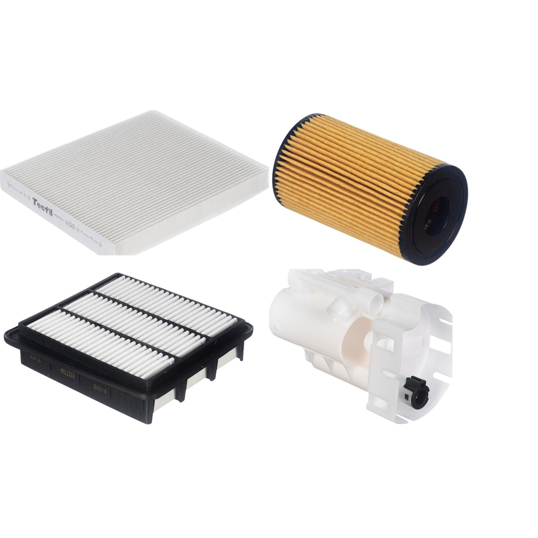 Kit Filtro de Ar, Combustível, Óleo e Ar Condicionado - Tecfil - ACP974 / ARL2333 / FBT2363 / PEL115