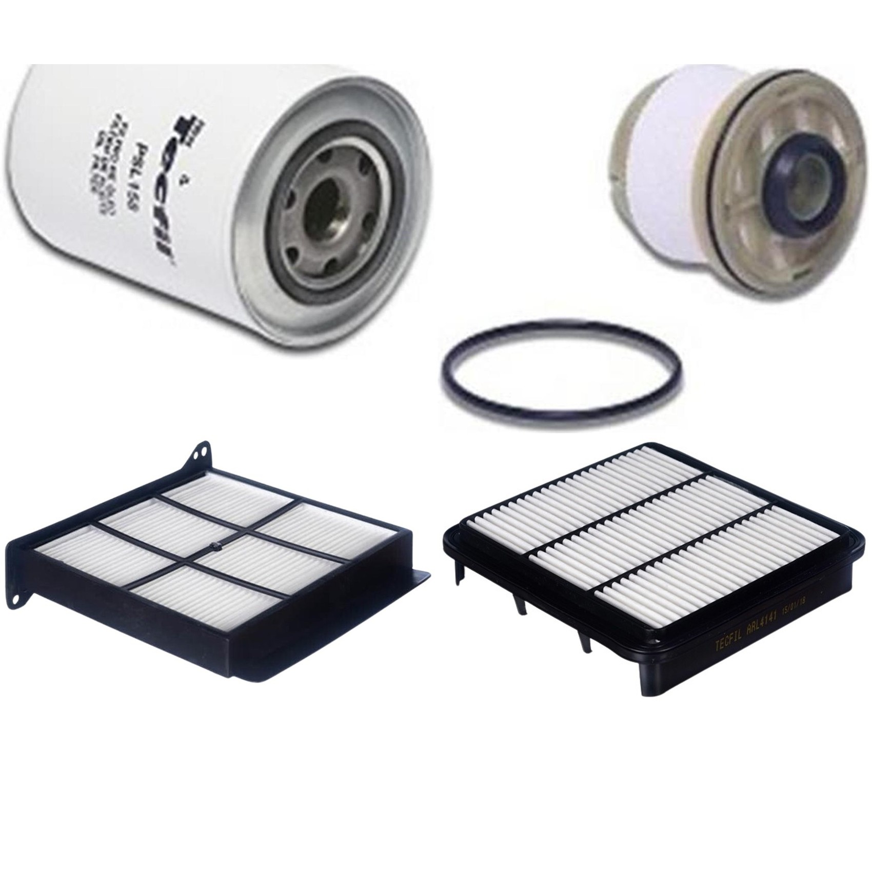 Kit Filtros de Ar do Motor, Óleo, Cabine e Combustível - Tecfil - ACP483 / ARL4141 / PC949 / PSL158