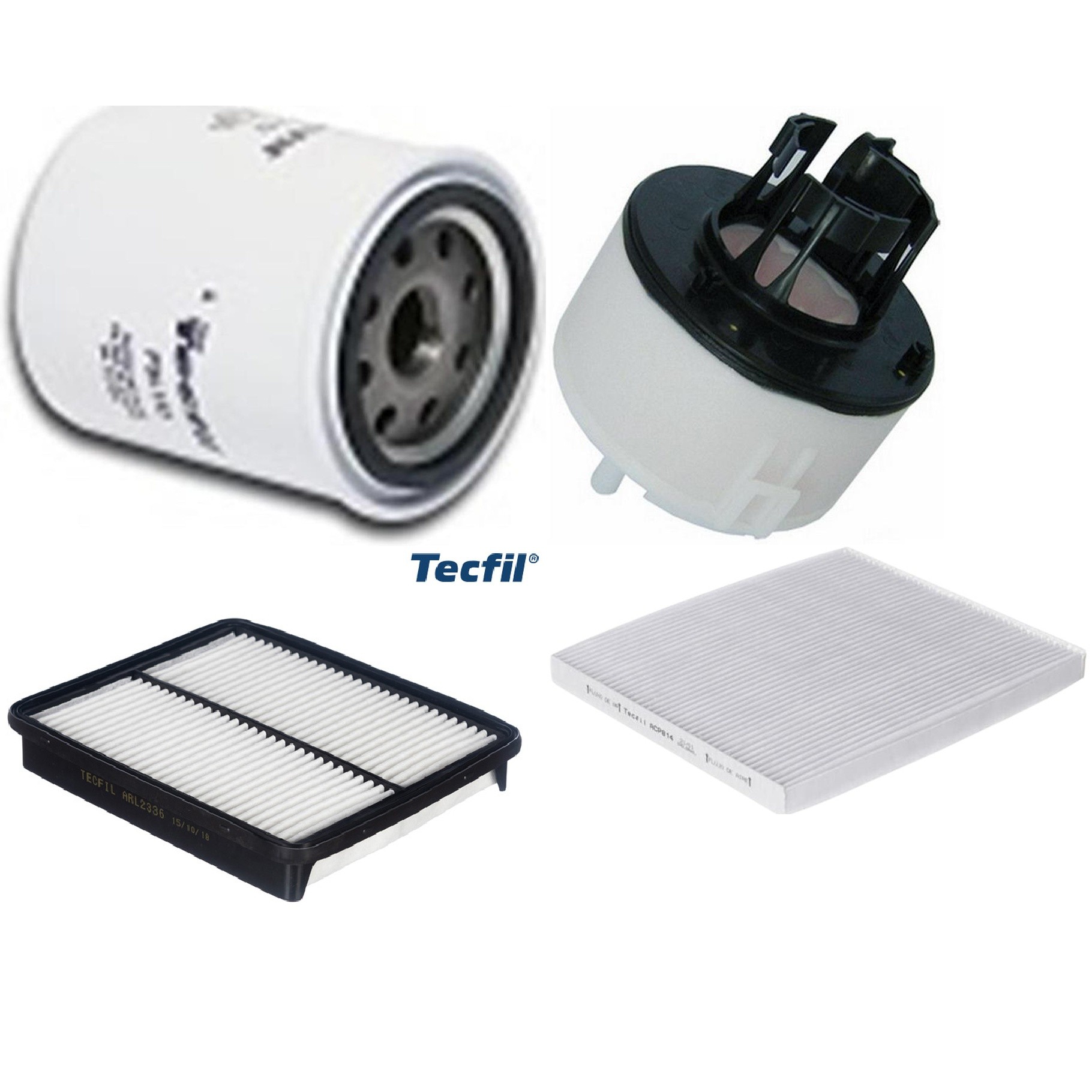Kit Filtros de Ar do Motor, Óleo, Cabine e Combustível - Tecfil - ACP814 / ARL2336 / FBT2365 / PSL152
