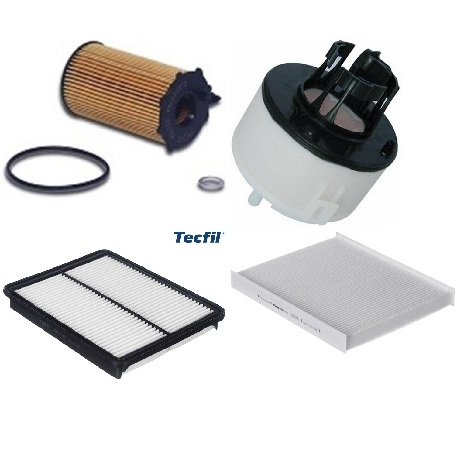 Kit Filtros de Ar do Motor, Óleo, Cabine e Combustível - Tecfil - ACP981 / ARL4149 / FBT2365 / PEL722