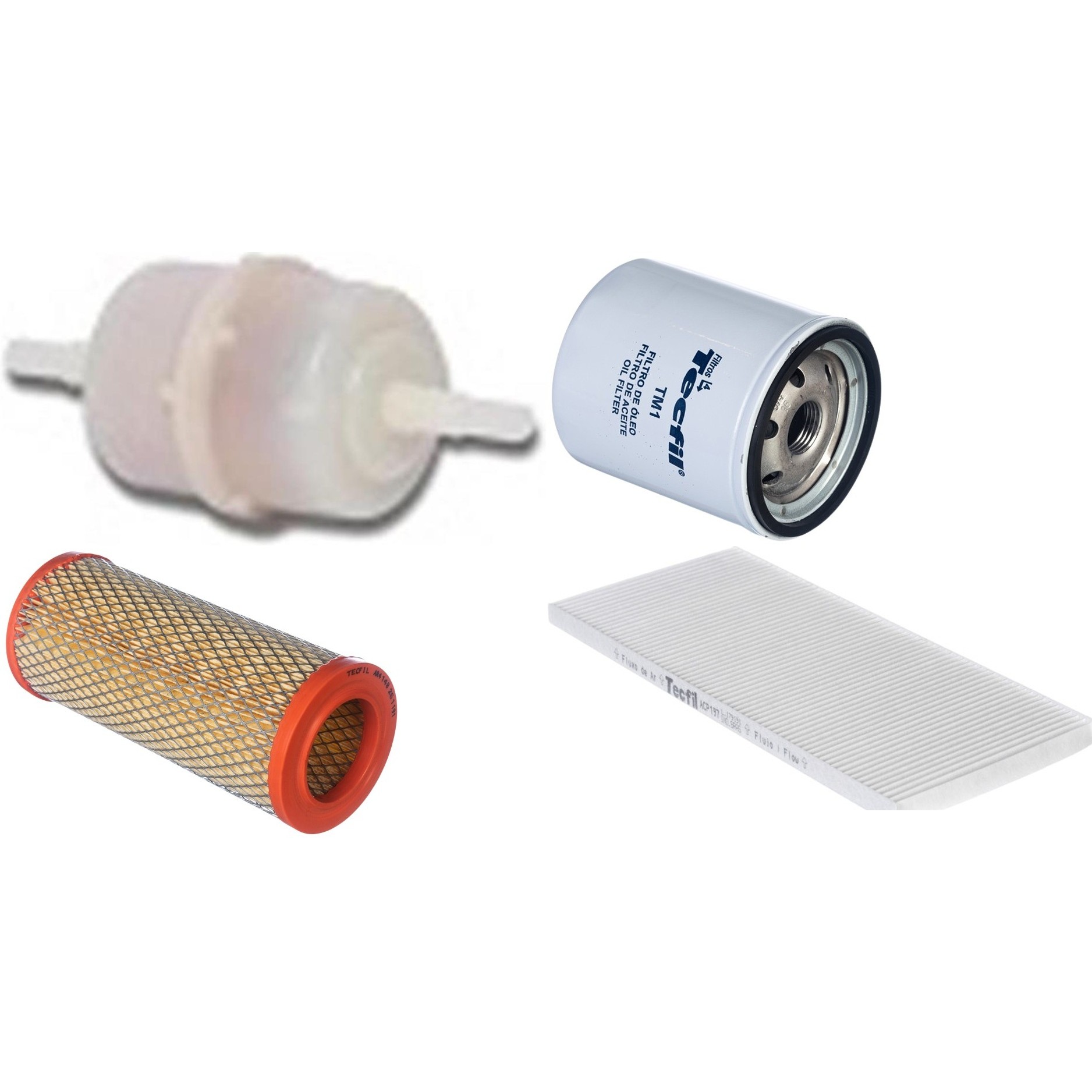Kit Filtros de Ar do Motor, Óleo, Cabine e Combustível - Tecfil - ACP197 / AR4148 / GU86 / PSL34M-(TM1)