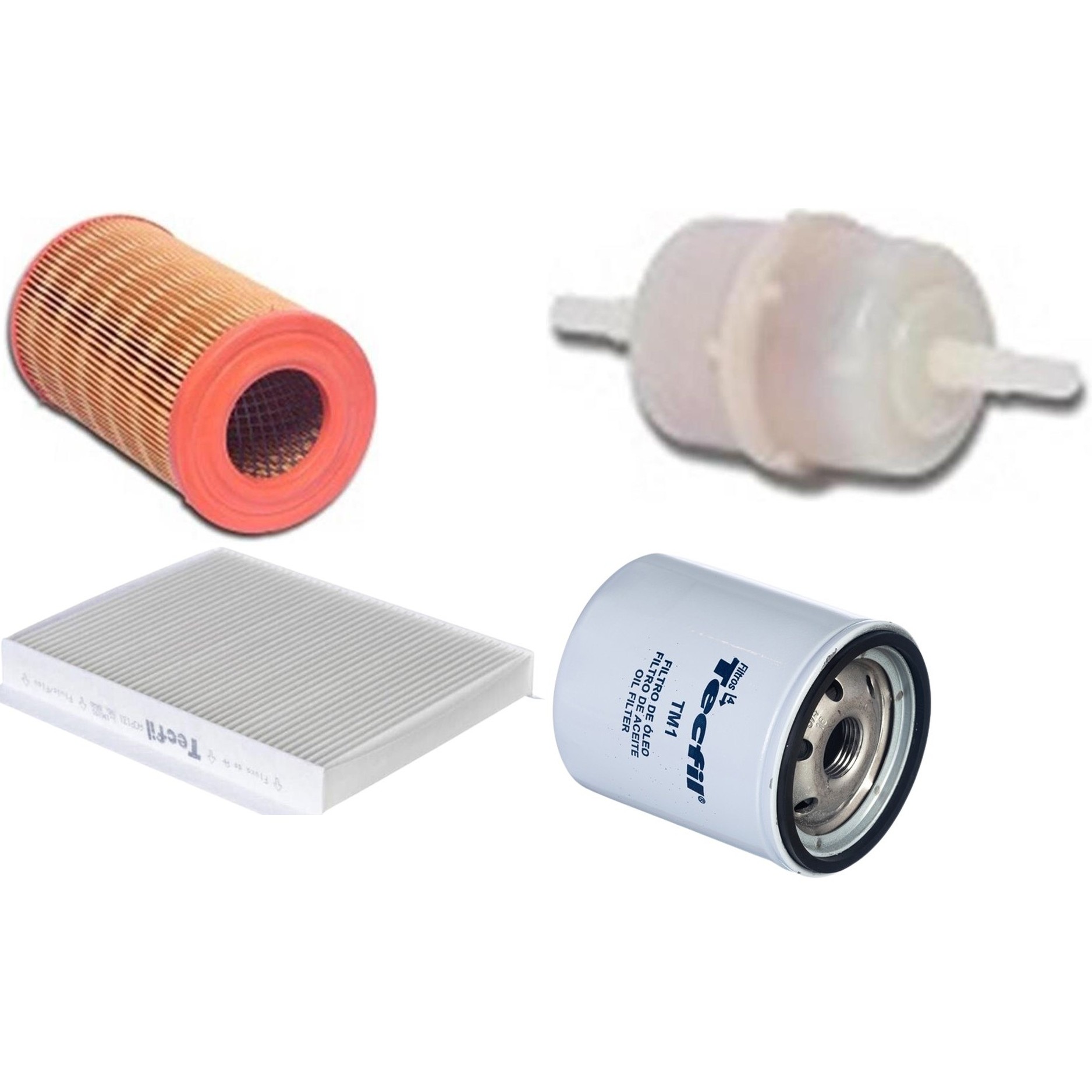 Kit Filtros de Ar do Motor, Óleo, Cabine e Combustível - Tecfil - ACP131 / AR3147 / GU86 / PSL34M-(TM1)