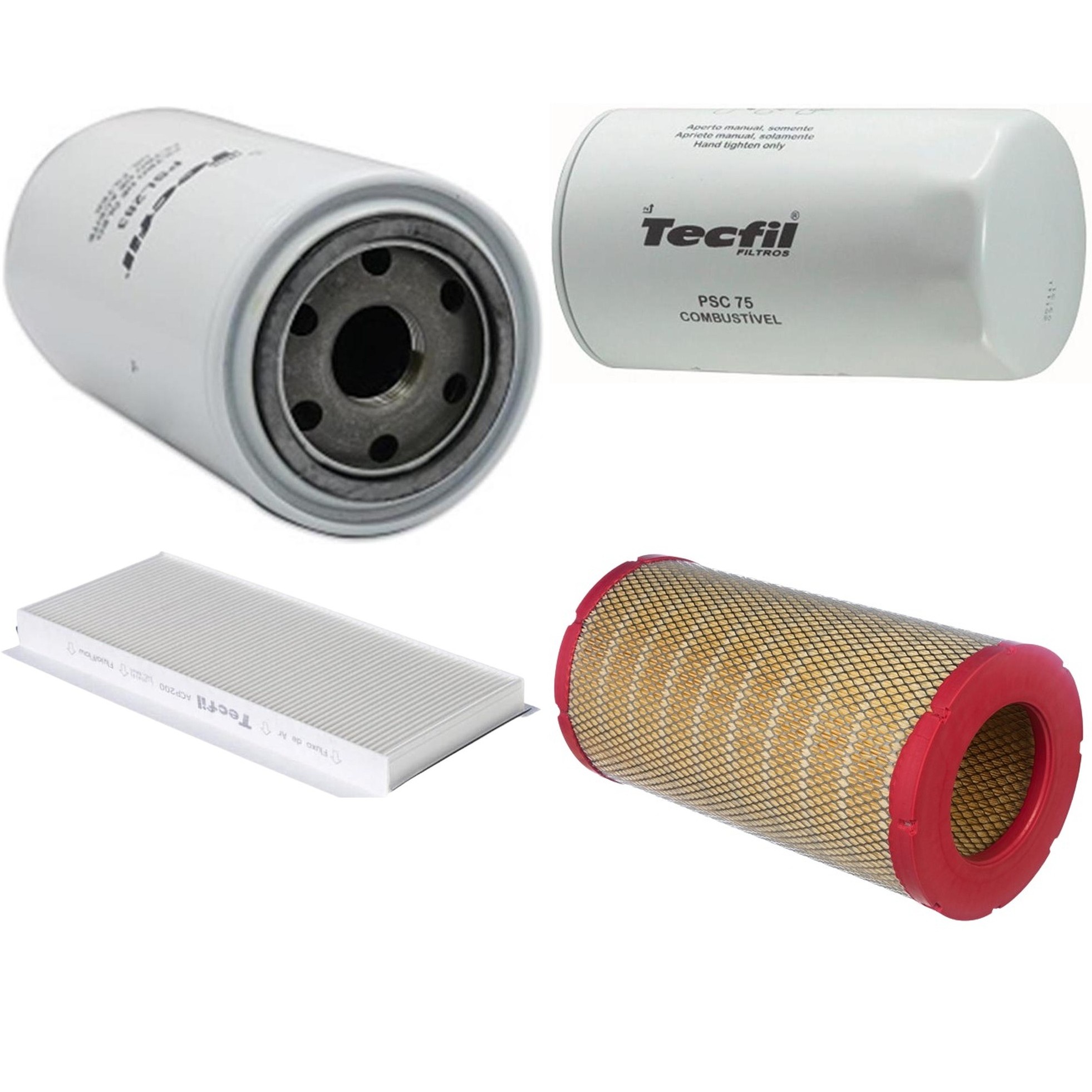 Kit Filtros de Ar do Motor, Óleo, Cabine e Combustível - Tecfil - ACP200 / ARS5376 / PSC75 / PSL283