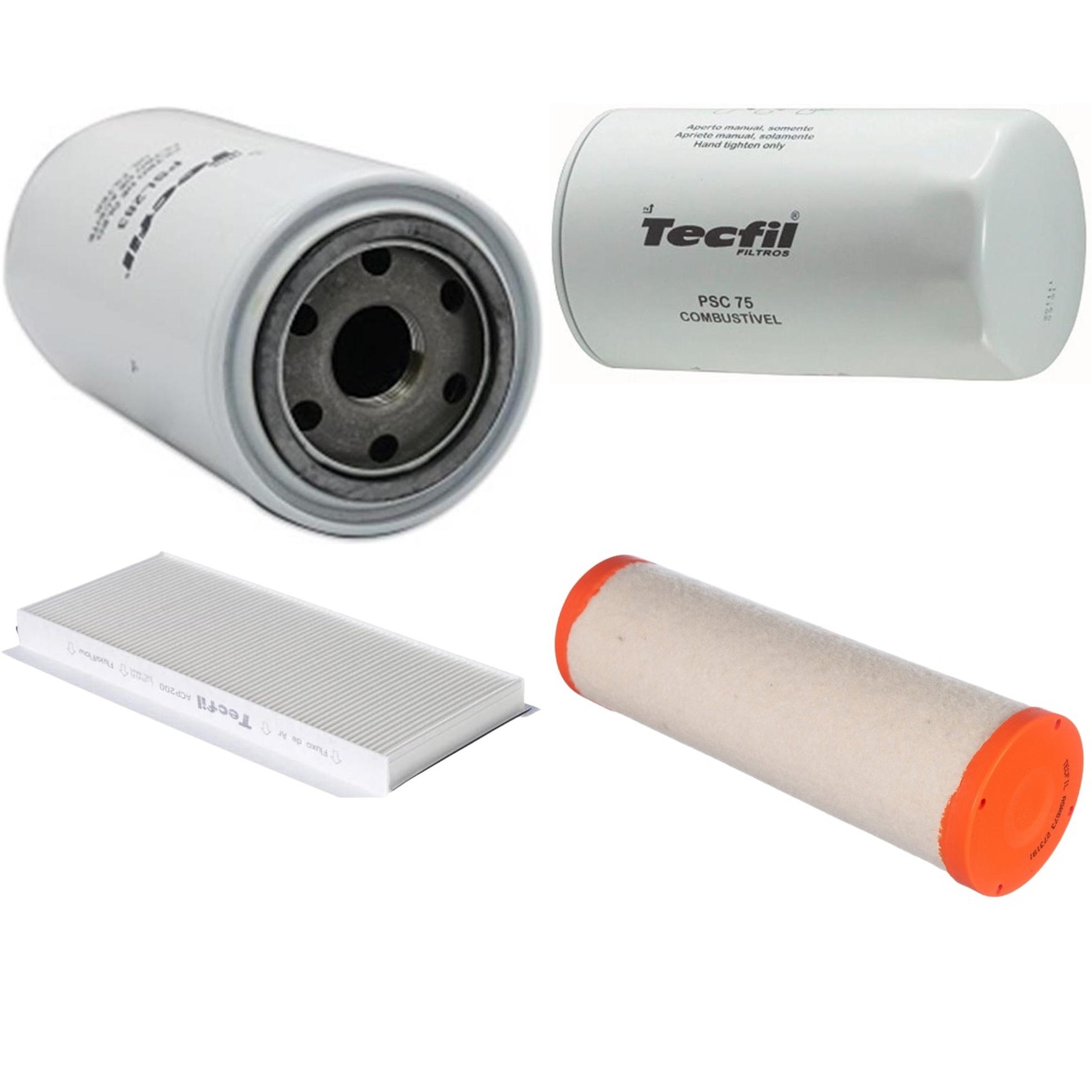 Kit Filtros de Ar do Motor, Óleo, Cabine e Combustível - Tecfil - ACP200 / ASR673 / PSC75 / PSL283