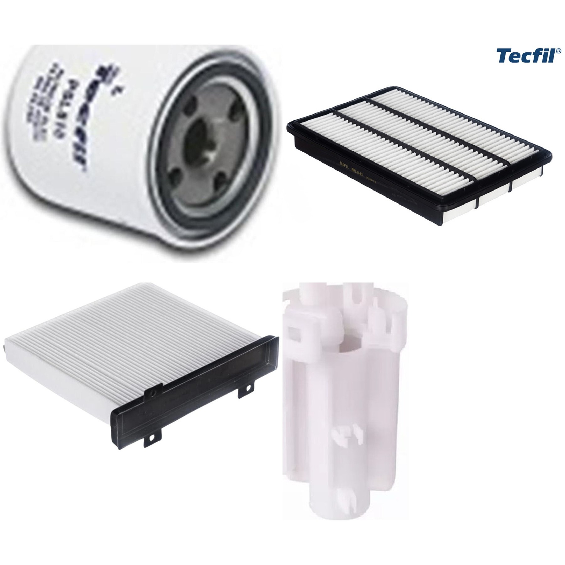 Kit Filtros de Ar do Motor, Óleo, Cabine e Combustível - Tecfil - ACP484 / ARL4145 / FBT2368 / PSL818