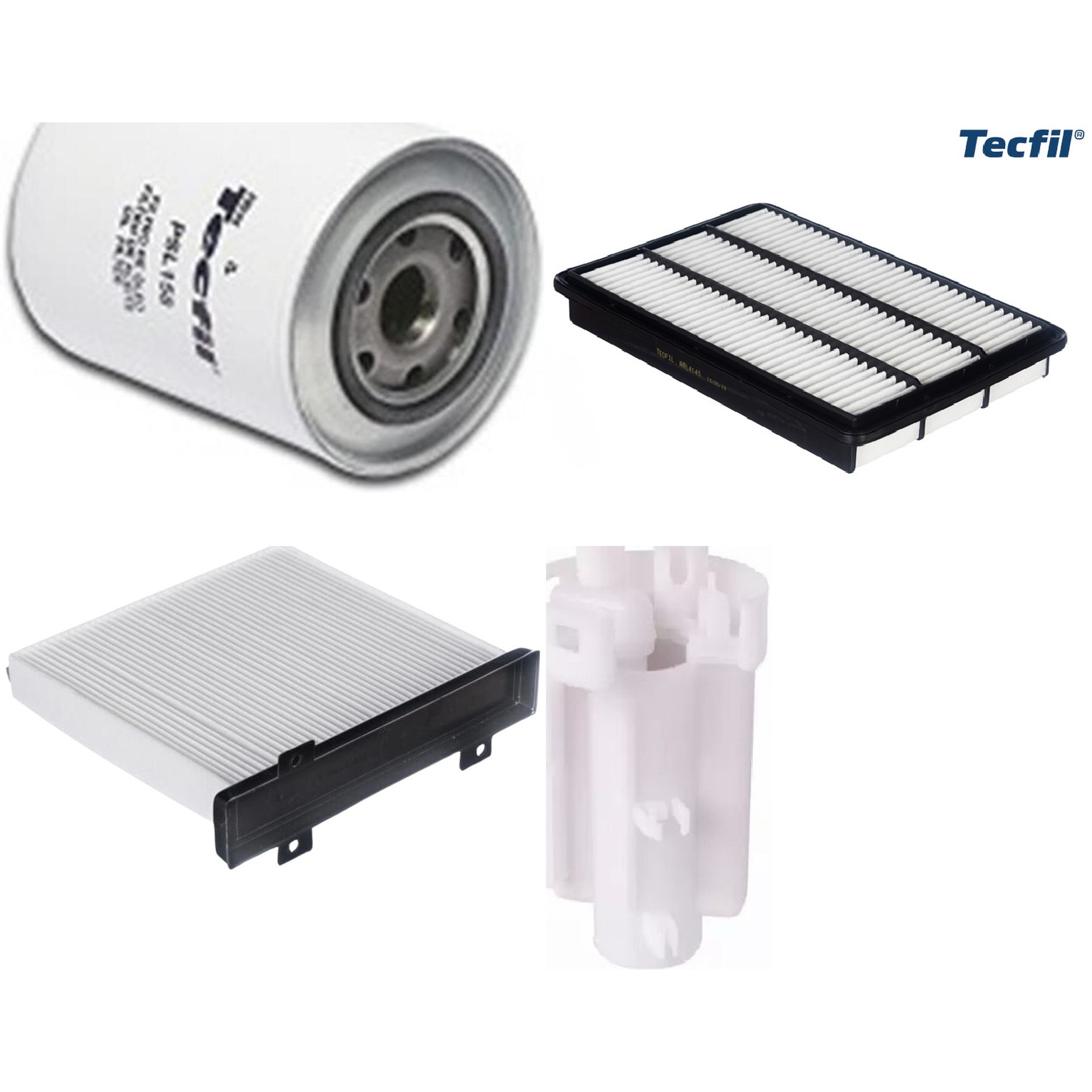 Kit Filtros de Ar do Motor, Óleo, Cabine e Combustível - Tecfil - ACP484 / ARL4145 / FBT2368 / PSL158