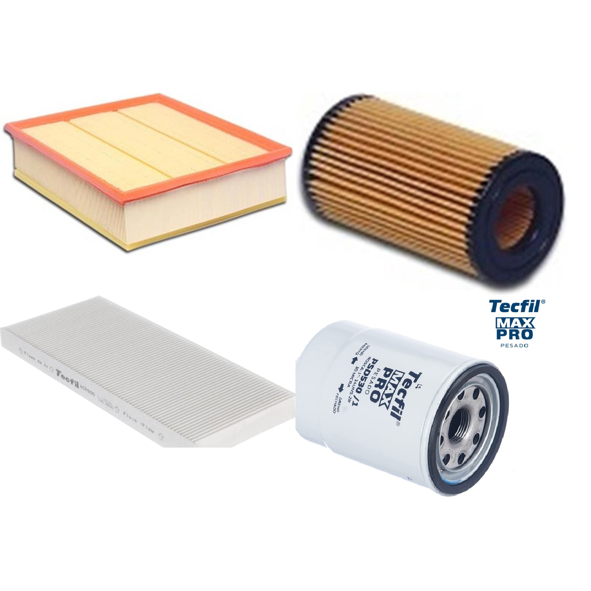 Kit Filtros de Ar do Motor, Óleo, Cabine e Combustível - Tecfil - ACP600 / ARL5310 / PEL311 / PSD530/1