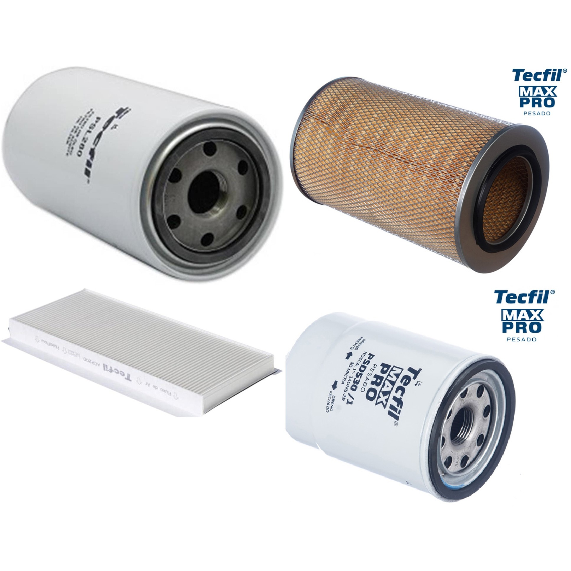 Kit Filtros de Ar do Motor, Óleo, Cabine e Combustível - Tecfil - ACP200 / AP5461 / PSD530/1 / PSL280