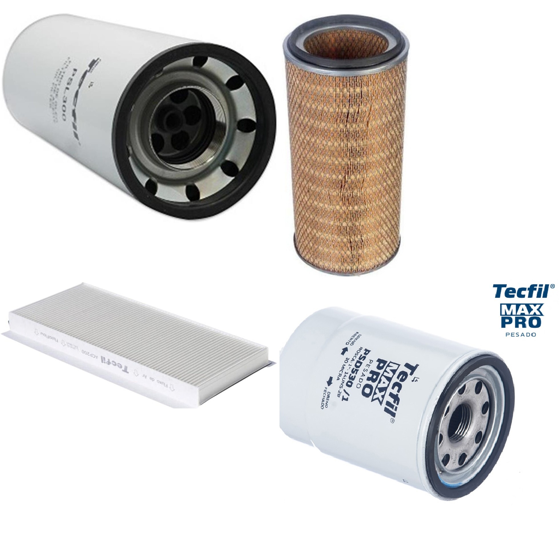 Kit Filtros de Ar do Motor, Óleo, Cabine e Combustível - Tecfil - ACP200 / AP5460 / PSD530/1 / PSL300
