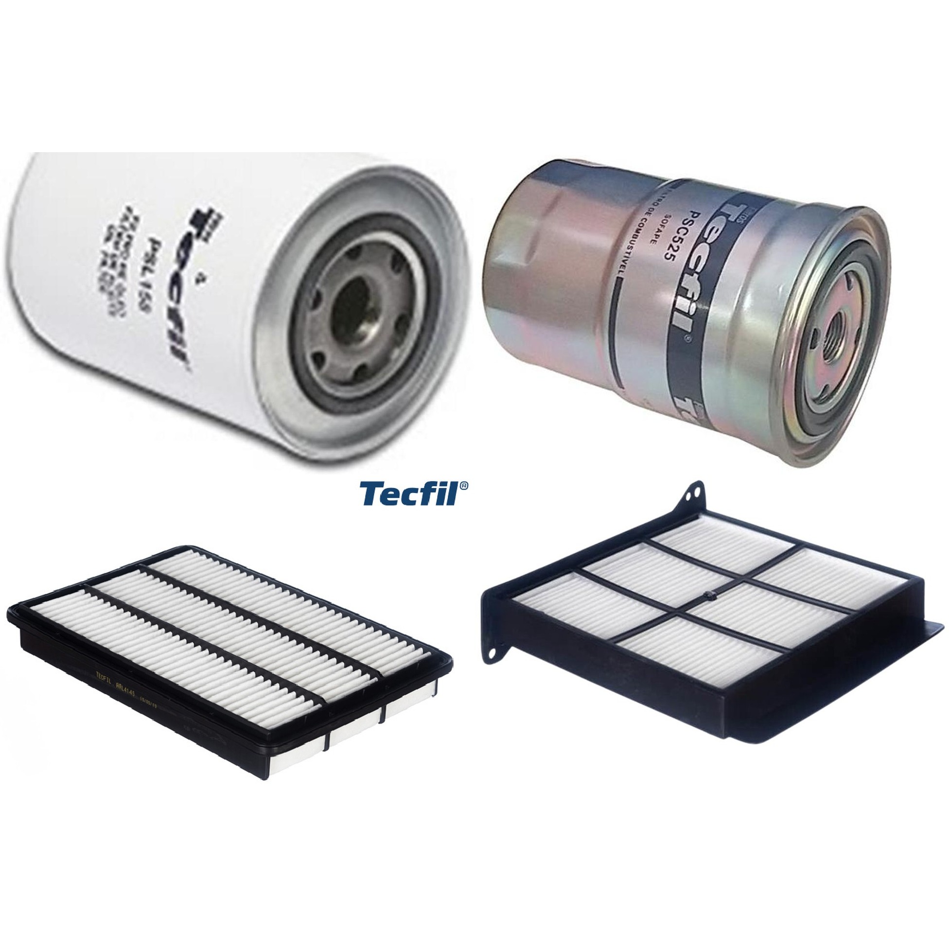 Kit Filtros de Ar do Motor, Óleo, Cabine e Combustível - Tecfil - ACP483 / ARL4145 / PSC525 / PSL158