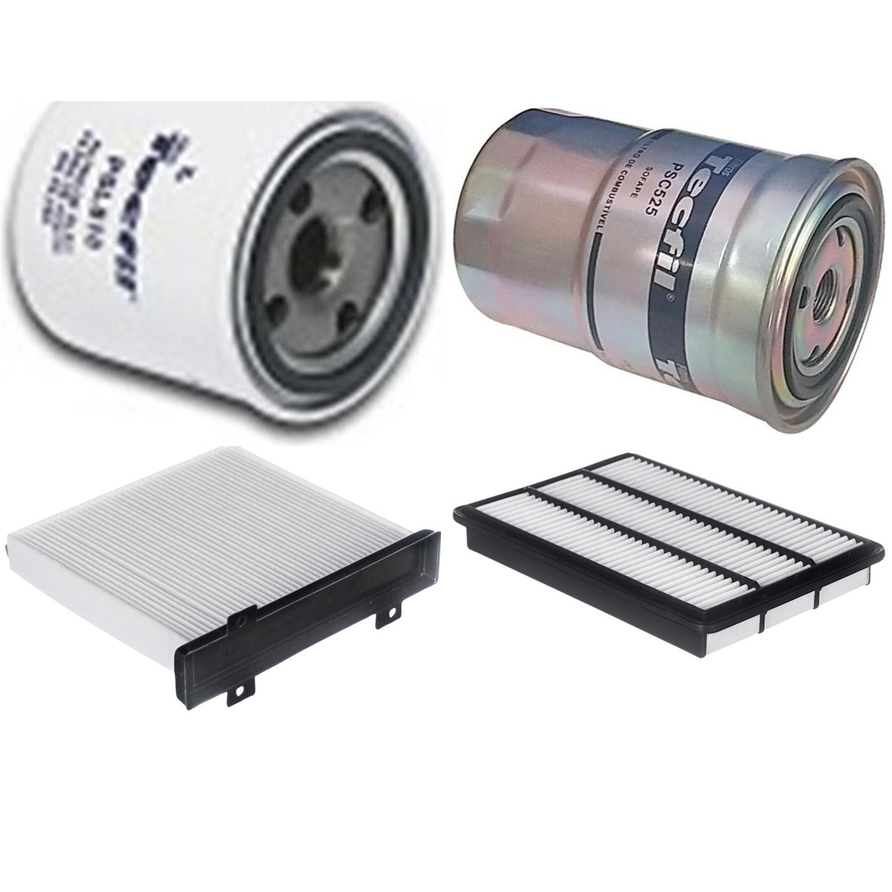 Kit Filtros de Ar do Motor, Óleo, Cabine e Combustível - Tecfil - ACP484 / ARL4135 / PSC525 / PSL818