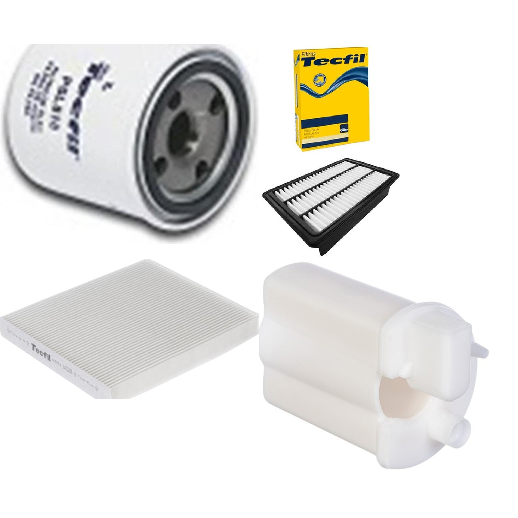 Kit Filtro de Ar, Combustível, Óleo e Ar Condicionado - Tecfil - ACP974 / ARL2332 / FBT2350 / PSL818