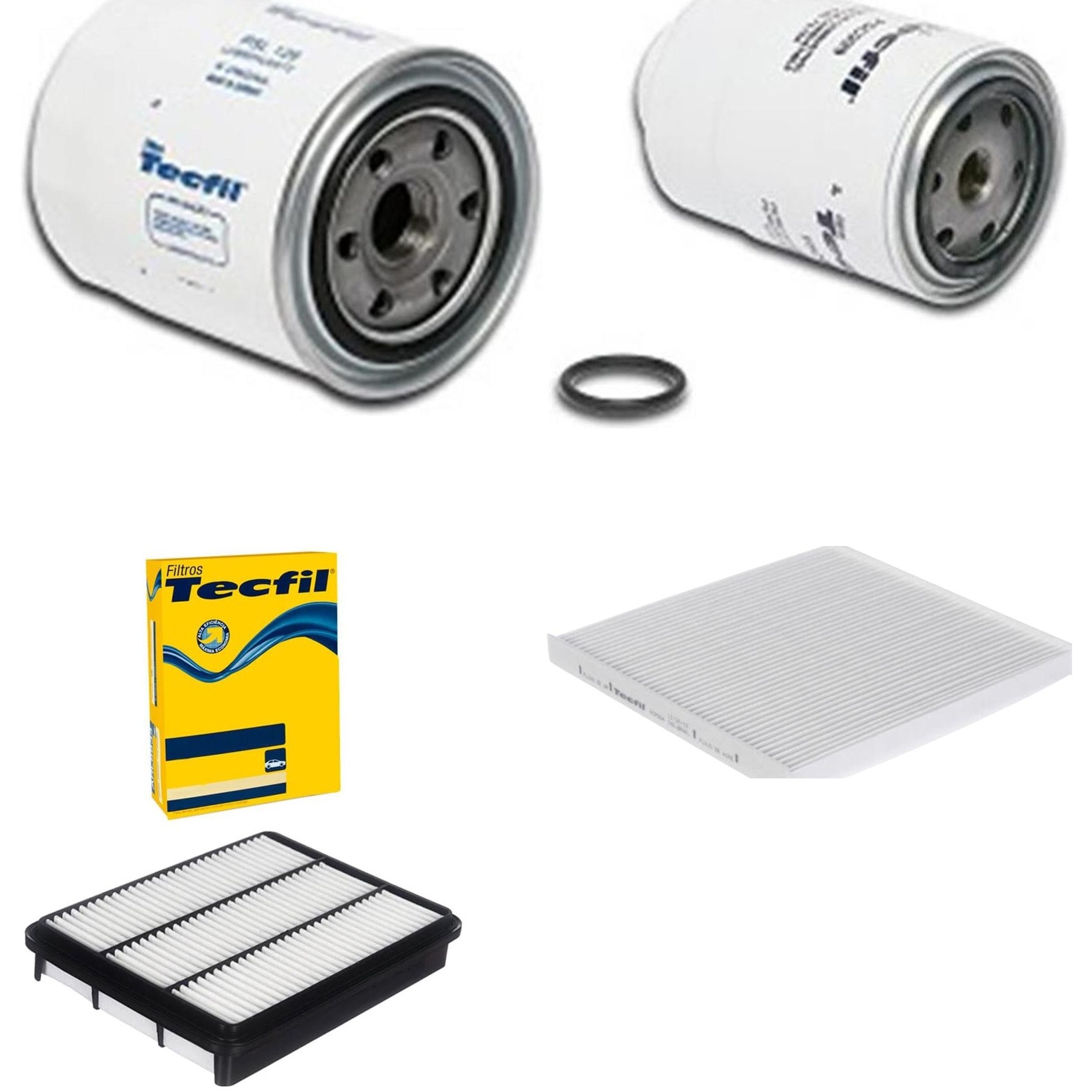 Kit Filtros de Ar do Motor, Óleo, Cabine e Combustível - Tecfil - ACP884 / ARL2205 / PSC999 / PSL128