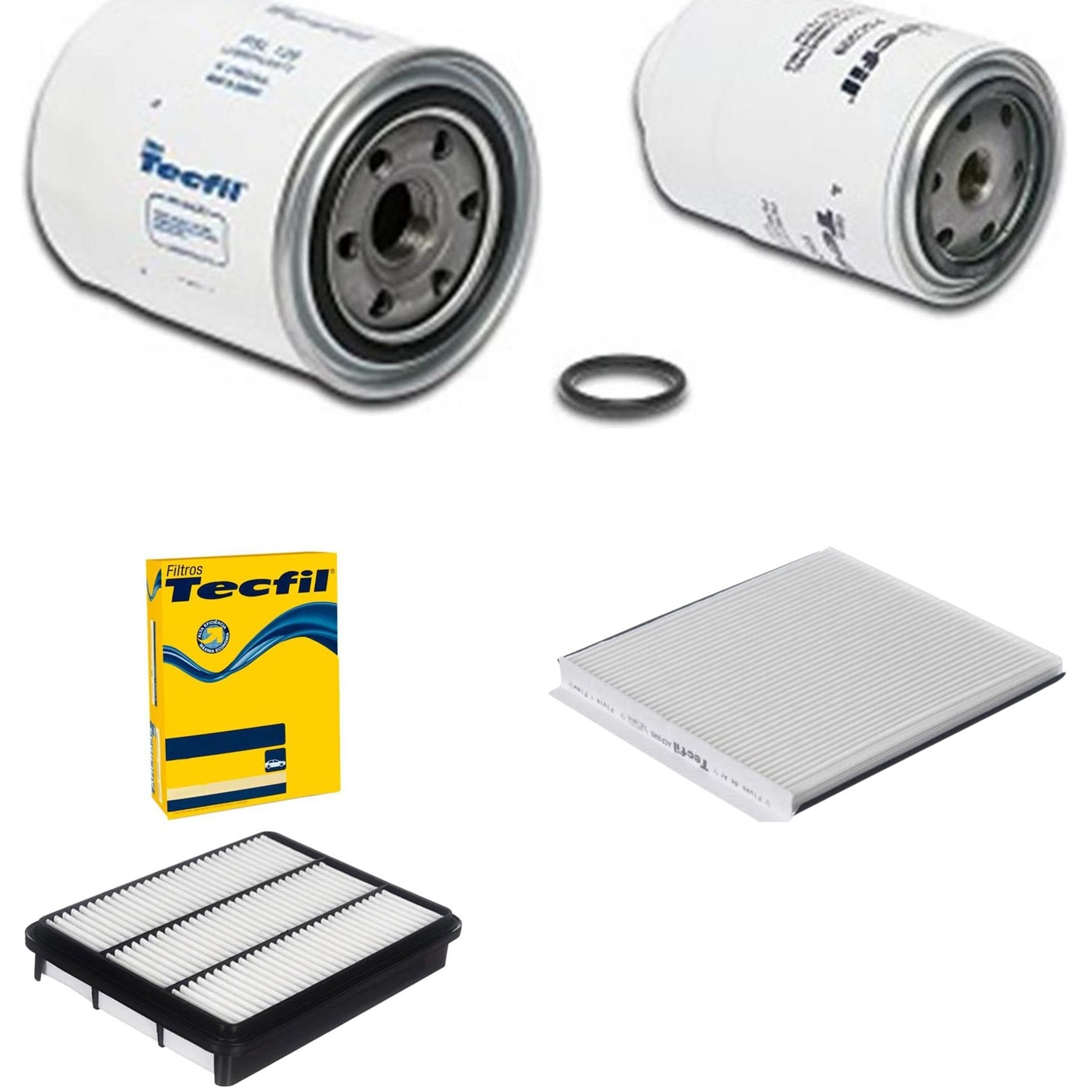 Kit Filtros de Ar do Motor, Óleo, Cabine e Combustível - Tecfil - ACP885 / ARL2205 / PSC999 / PSL128