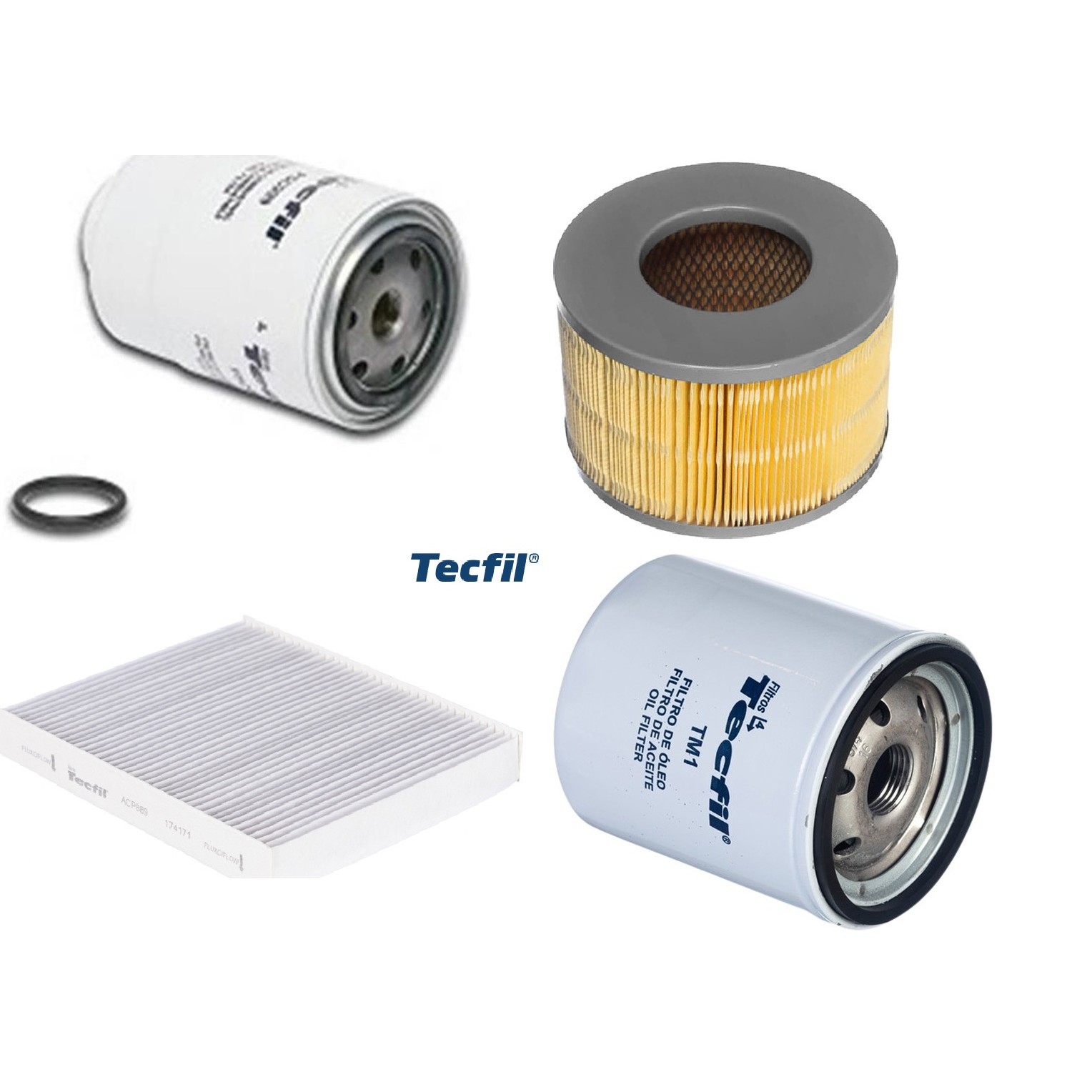 Kit Filtros de Ar do Motor, Óleo, Cabine e Combustível - Tecfil - ACP889 / AP7060 / PSC999 / PSL34M-(TM1)
