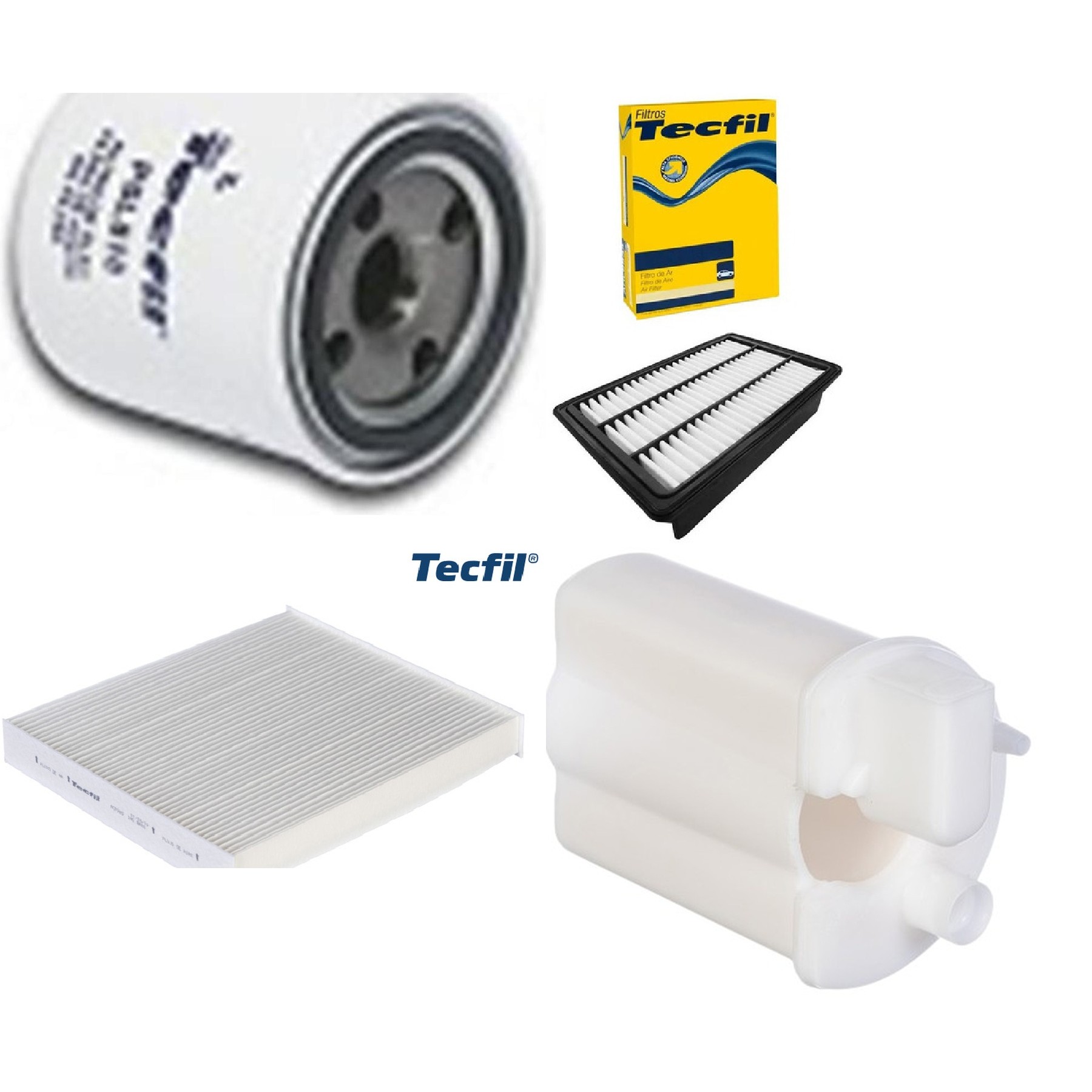 Kit Filtro de Ar, Combustível, Óleo e Ar Condicionado - Tecfil - ACP985 / ARL2332 / FBT2350 / PSL818