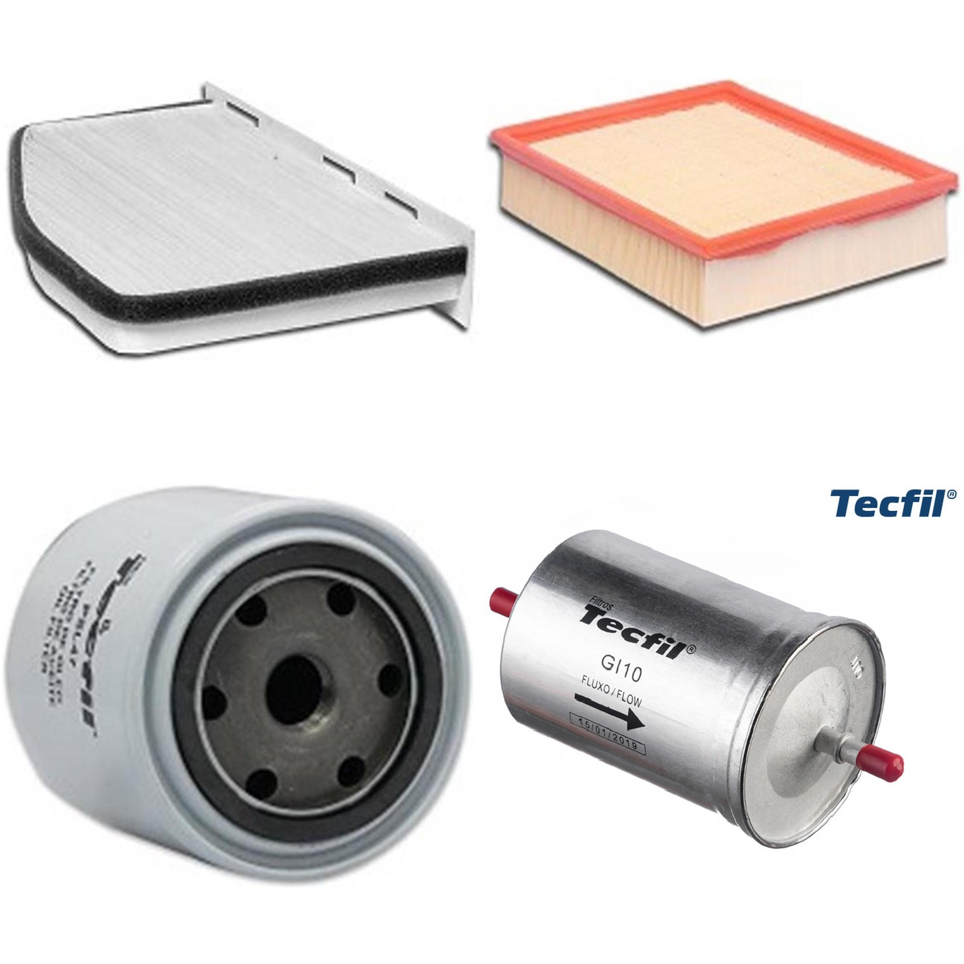 Kit Filtros de Ar do Motor, Óleo, Cabine e Combustível - Tecfil - ACP309 / ARL8837 / GI10 / PSL47