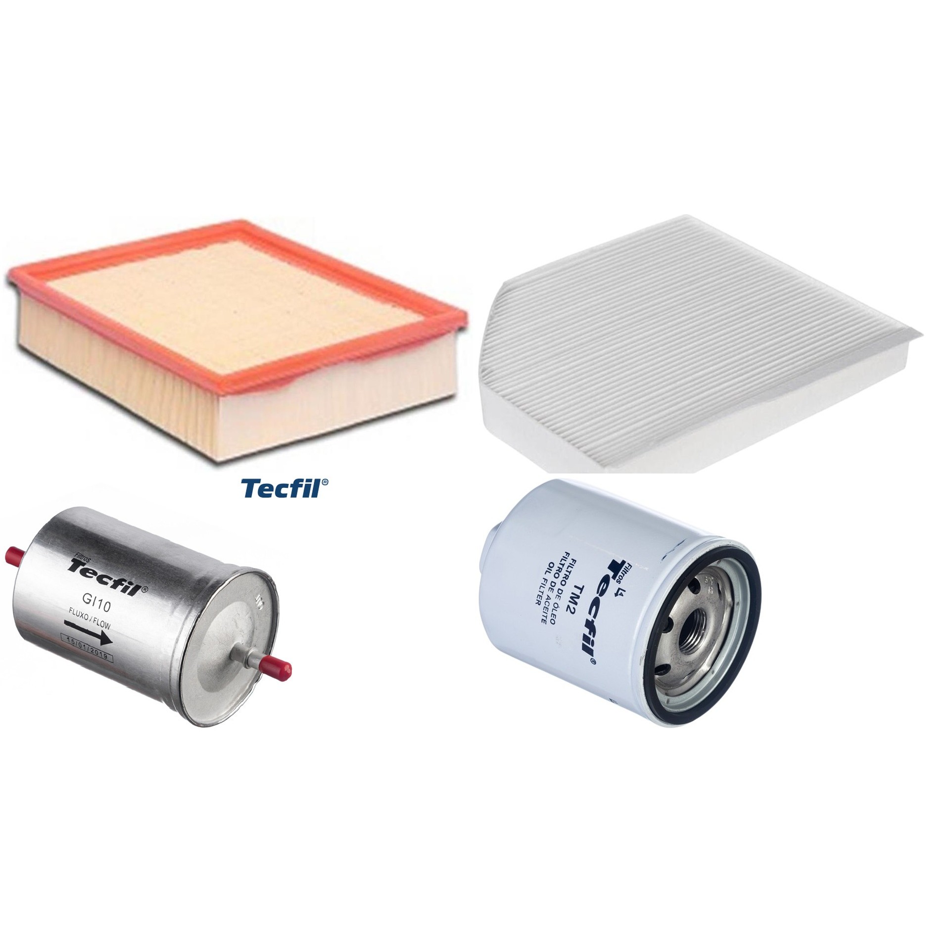 Kit Filtros de Ar do Motor, Óleo, Cabine e Combustível - Tecfil - ACP310 / ARL8837 / GI10 / PSL34MP-(TM2)