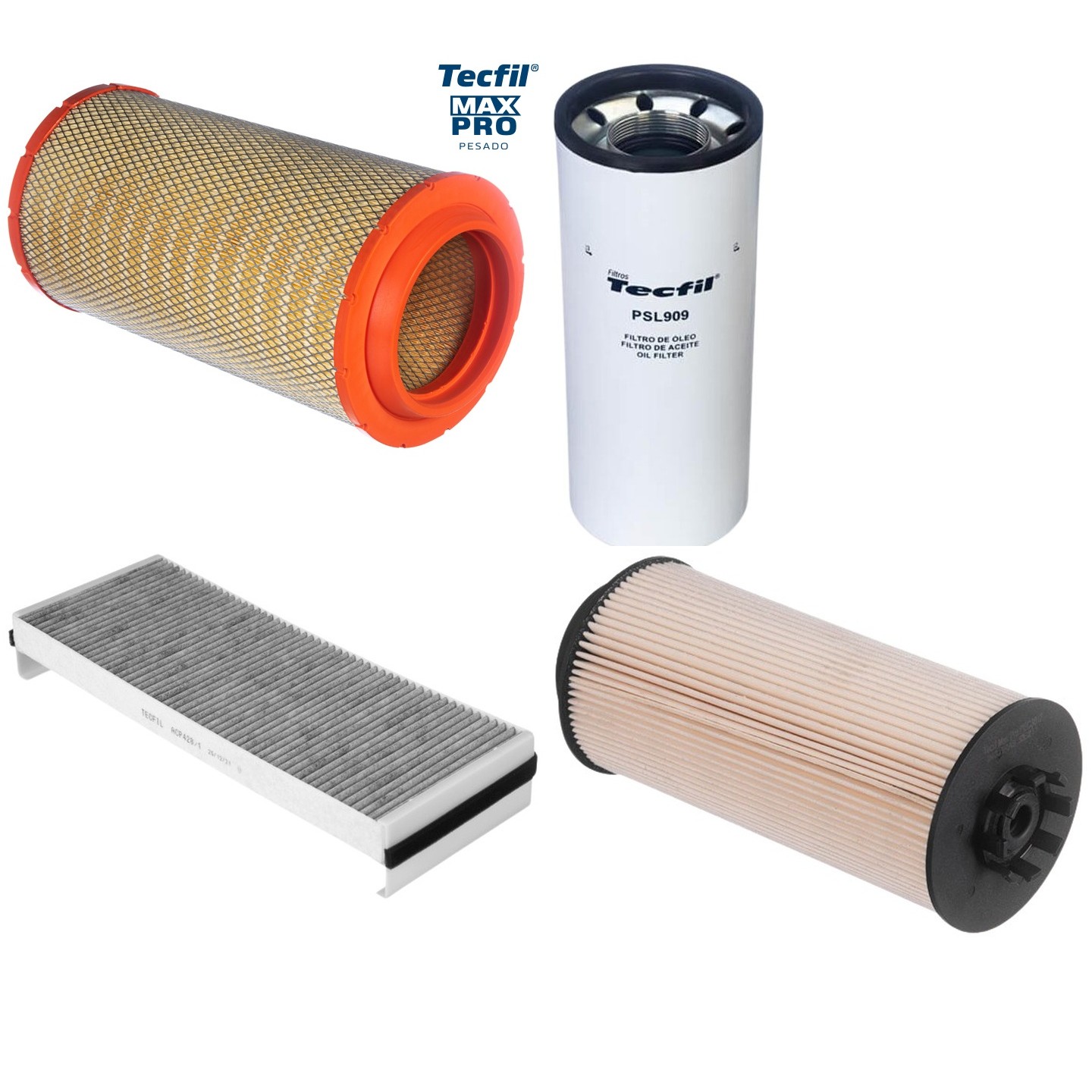 Kit Filtro de Ar, Combustível, Óleo e Ar Condicionado - Tecfil - ACP428/1 / ARS9840 / PEC3012 / PSL909