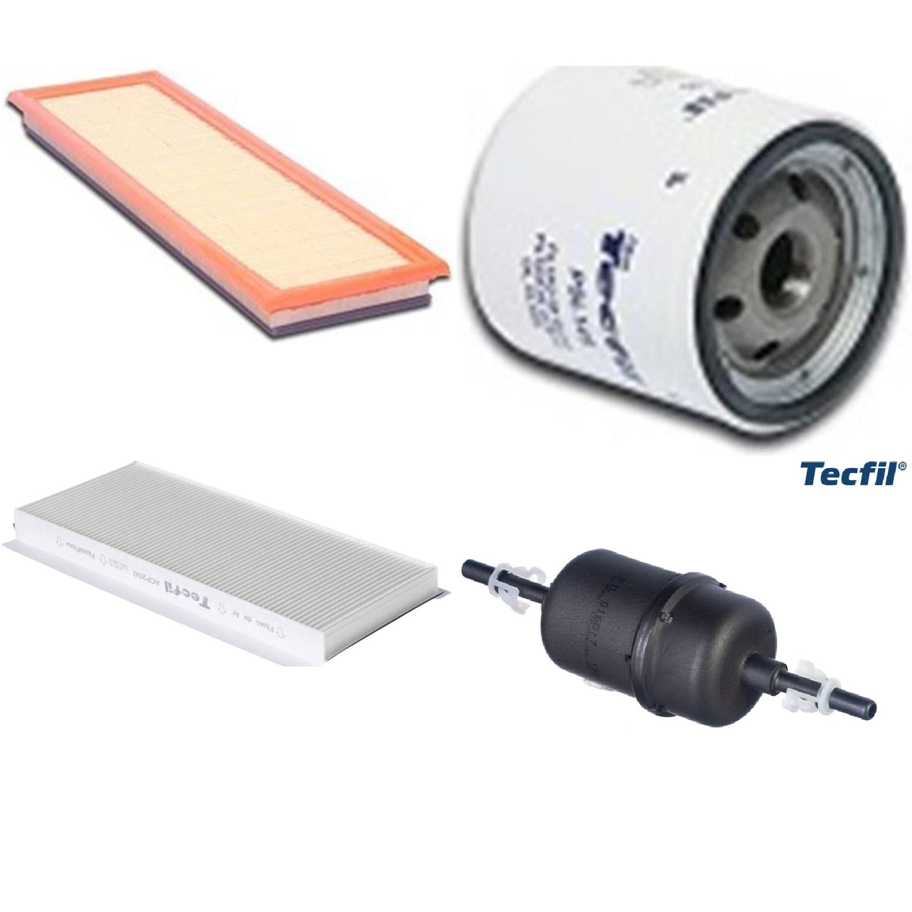 Kit Filtros de Ar do Motor, Óleo, Cabine e Combustível - Tecfil - ACP200 / ARL9608 / GI60/7 / PSL145