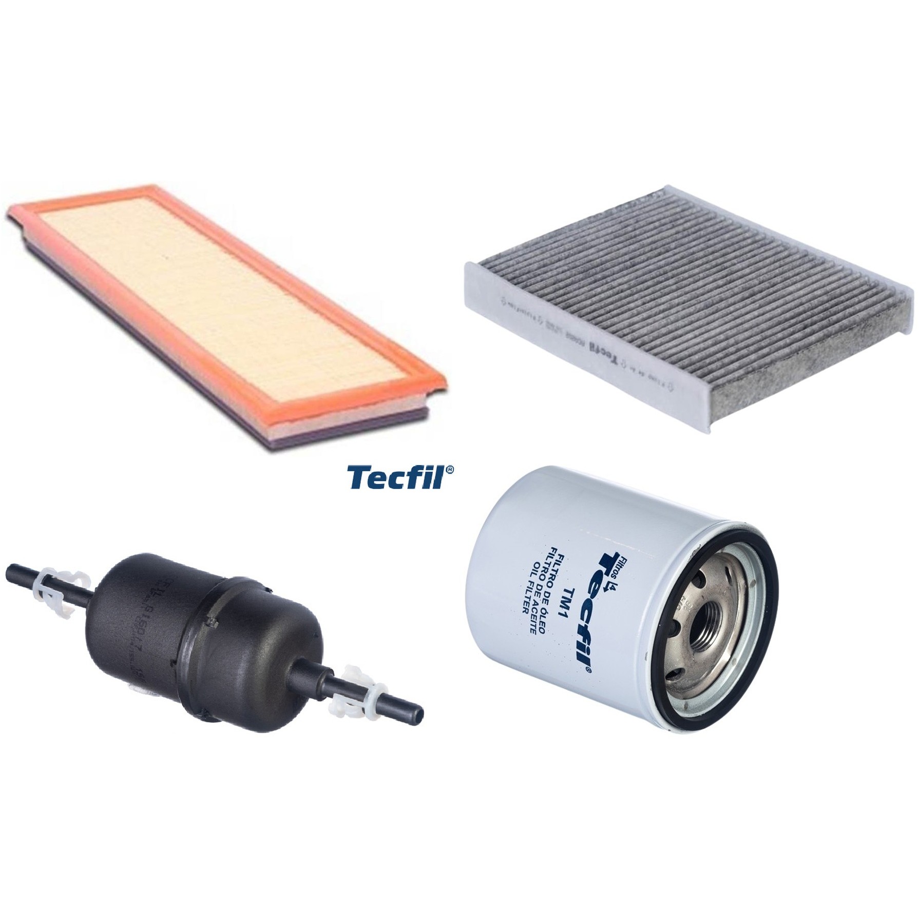 Kit Filtros de Ar do Motor, Óleo, Cabine e Combustível - Tecfil - ACA202 / ARL9608 / GI60/7 / PSL34M-(TM1)
