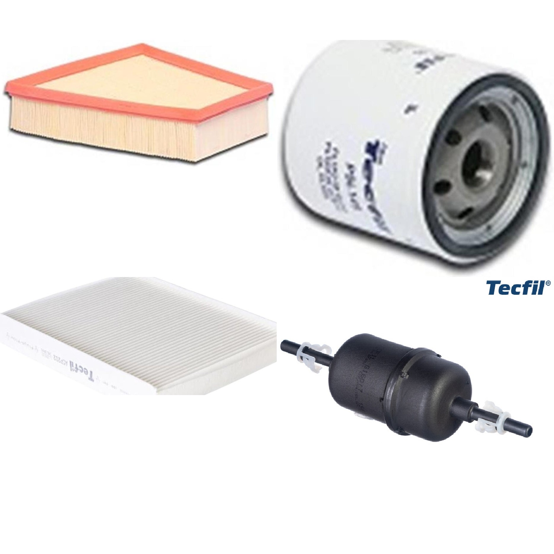 Kit Filtros de Ar do Motor, Óleo, Cabine e Combustível - Tecfil - ACP202 / ART6098 / GI60/7 / PSL145