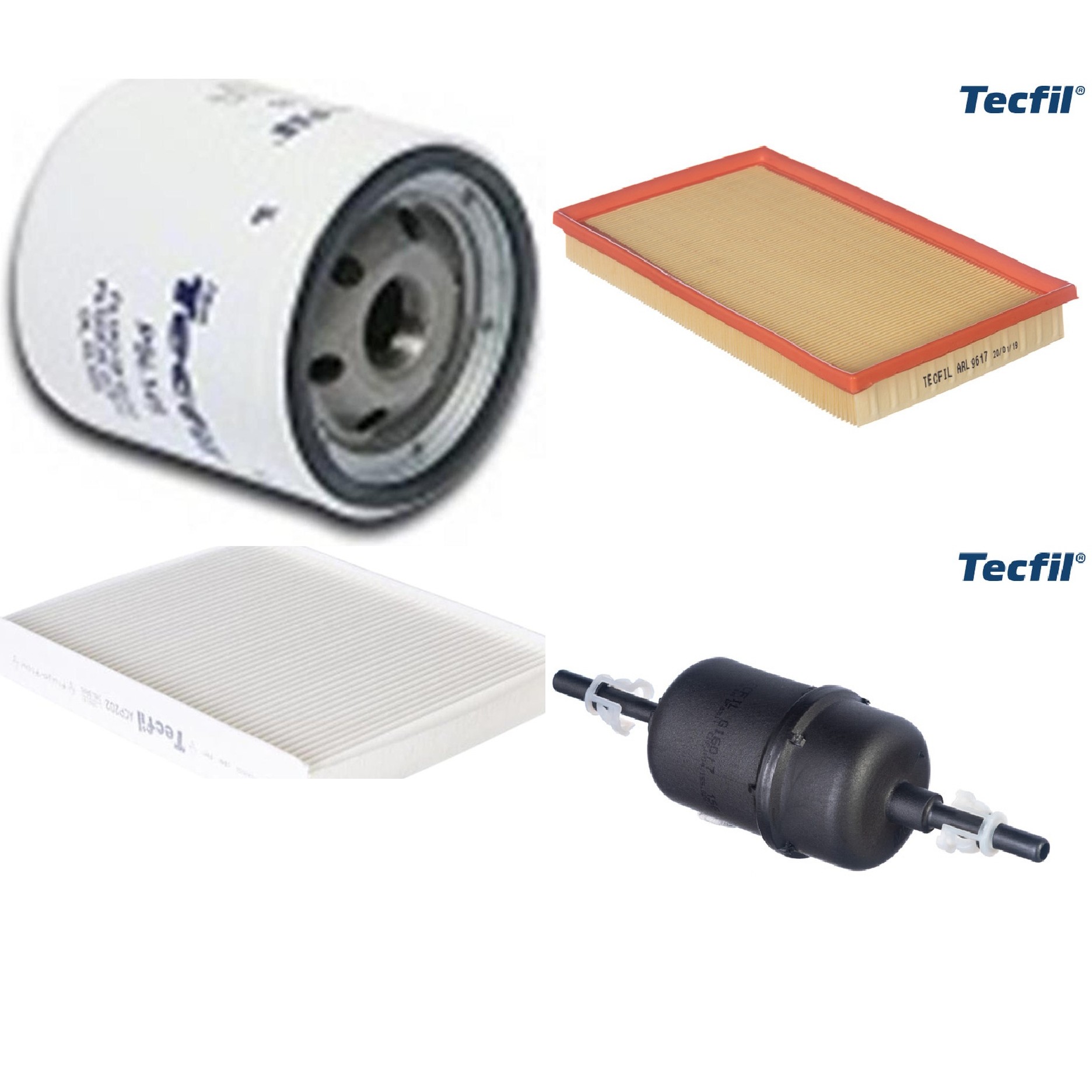 Kit Filtros de Ar do Motor, Óleo, Cabine e Combustível - Tecfil - ACP202 / ARL9617 / GI60/7 / PSL145