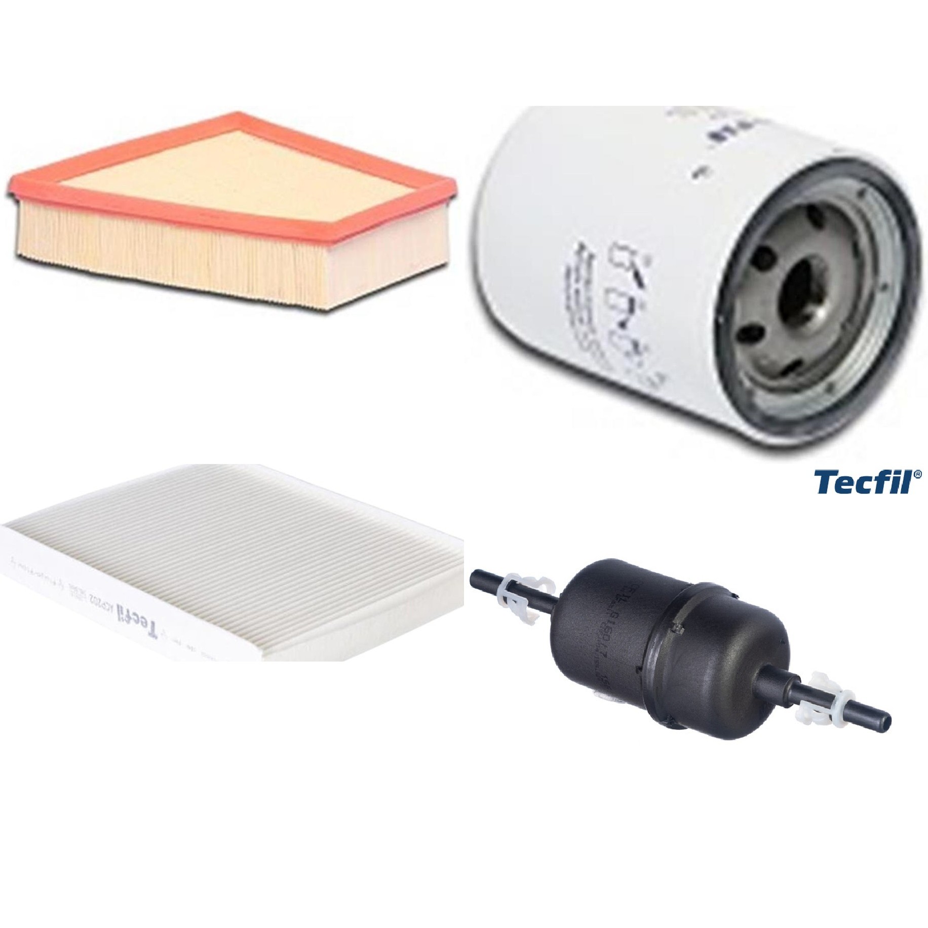 Kit Filtros de Ar do Motor, Óleo, Cabine e Combustível - Tecfil - ACP202 / ART6098 / GI60/7 / PSL147