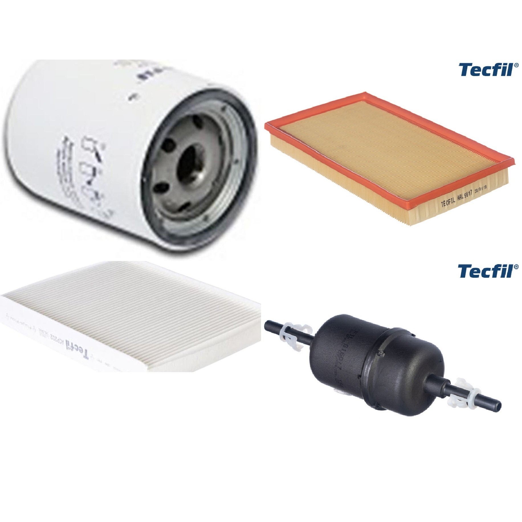 Kit Filtros de Ar do Motor, Óleo, Cabine e Combustível - Tecfil - ACP202 / ARL9617 / GI60/7 / PSL147