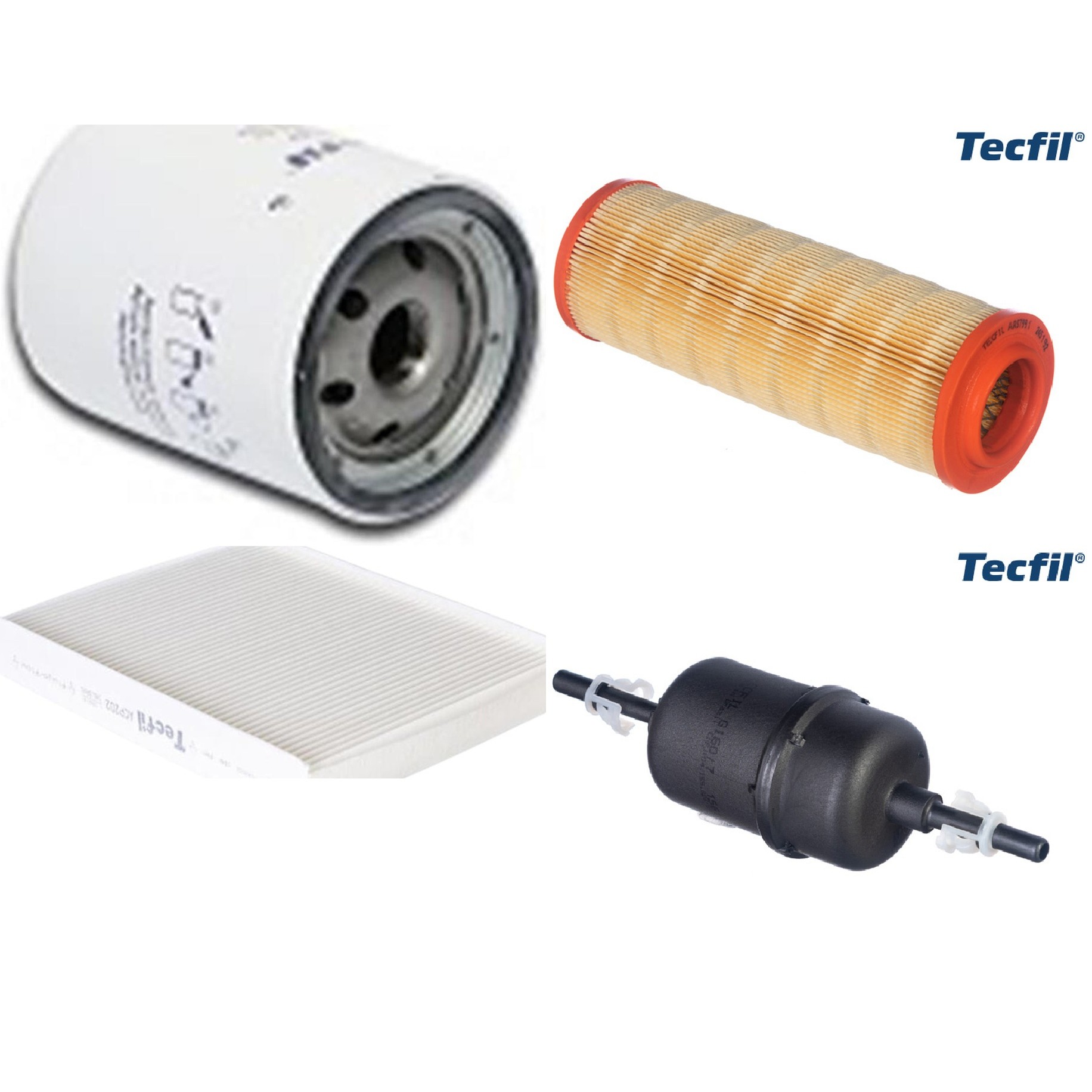 Kit Filtros de Ar do Motor, Óleo, Cabine e Combustível - Tecfil - ACP202 / ARS7991 / GI60/7 / PSL147