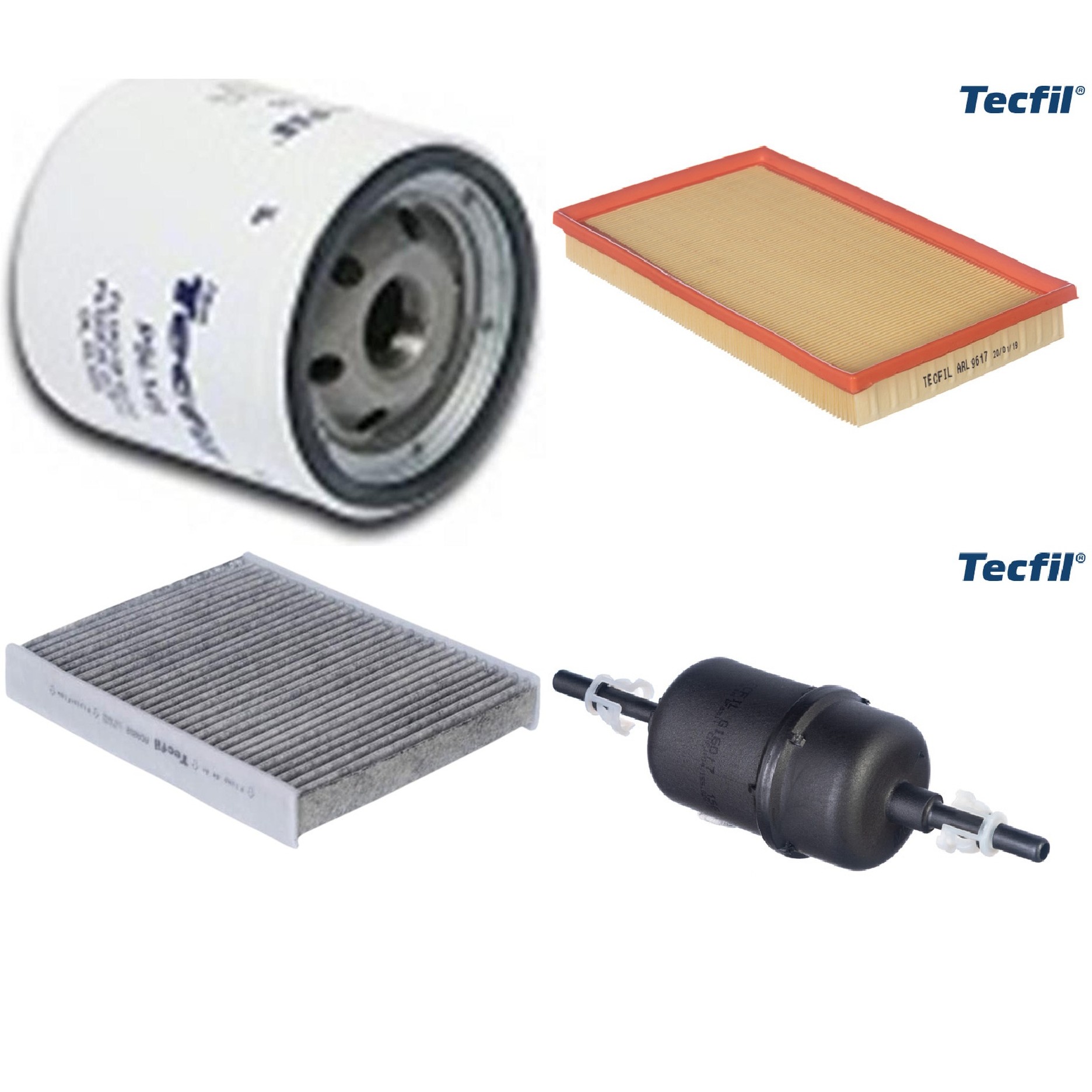 Kit Filtros de Ar do Motor, Óleo, Cabine e Combustível - Tecfil - ACA202 / ARL9617 / GI60/7 / PSL145