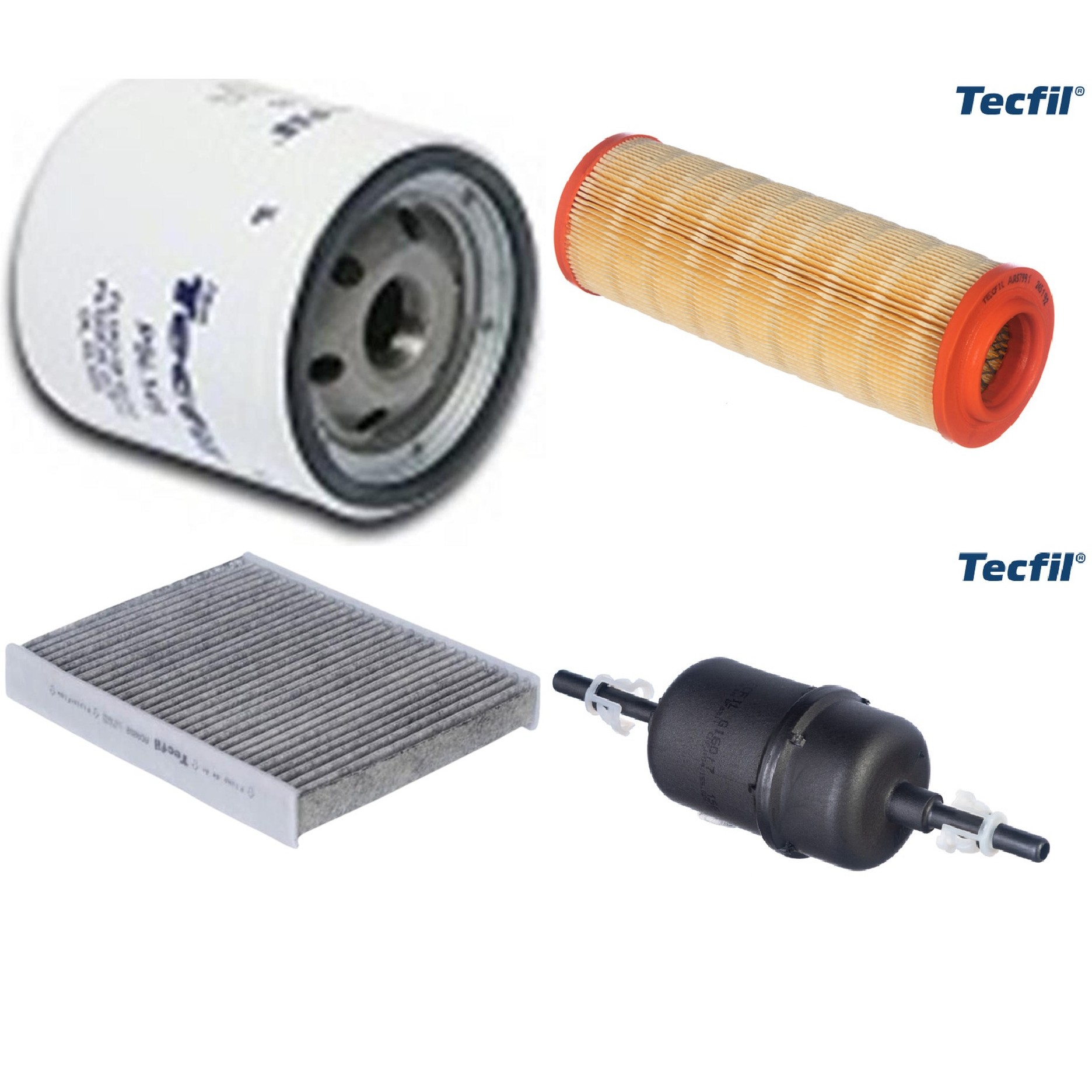 Kit Filtros de Ar do Motor, Óleo, Cabine e Combustível - Tecfil - ACA202 / ARS7991 / GI60/7 / PSL145