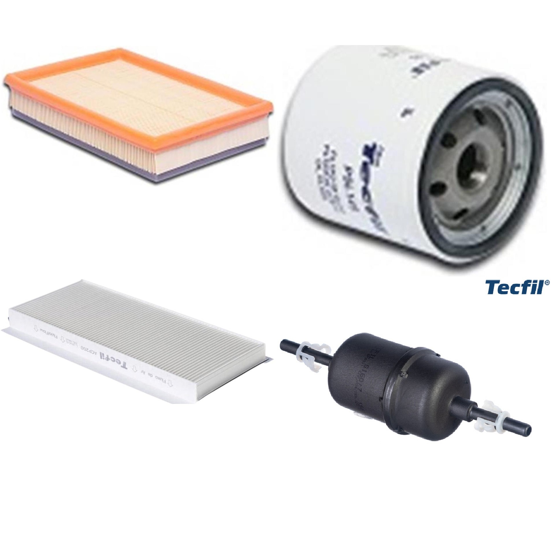 Kit Filtros de Ar do Motor, Óleo, Cabine e Combustível - Tecfil - ACP200 / ARL9603 / GI60/7 / PSL145