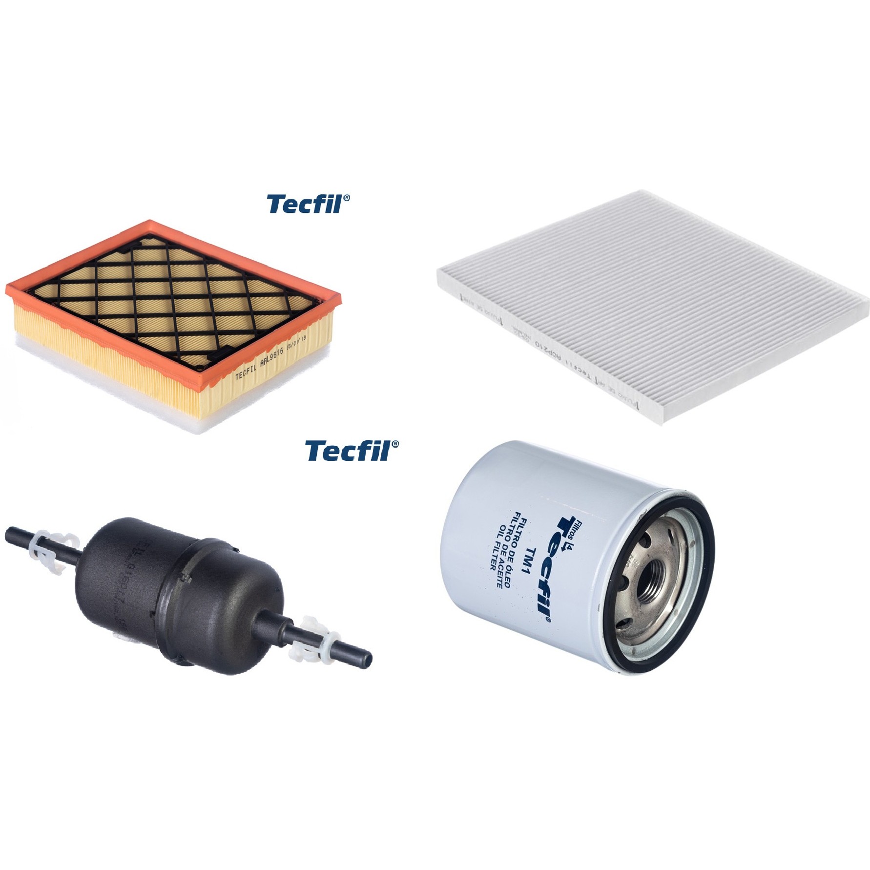 Kit Filtros de Ar do Motor, Óleo, Cabine e Combustível - Tecfil - ACP210 / ARL9616 / GI60/7 / PSL34M-(TM1)