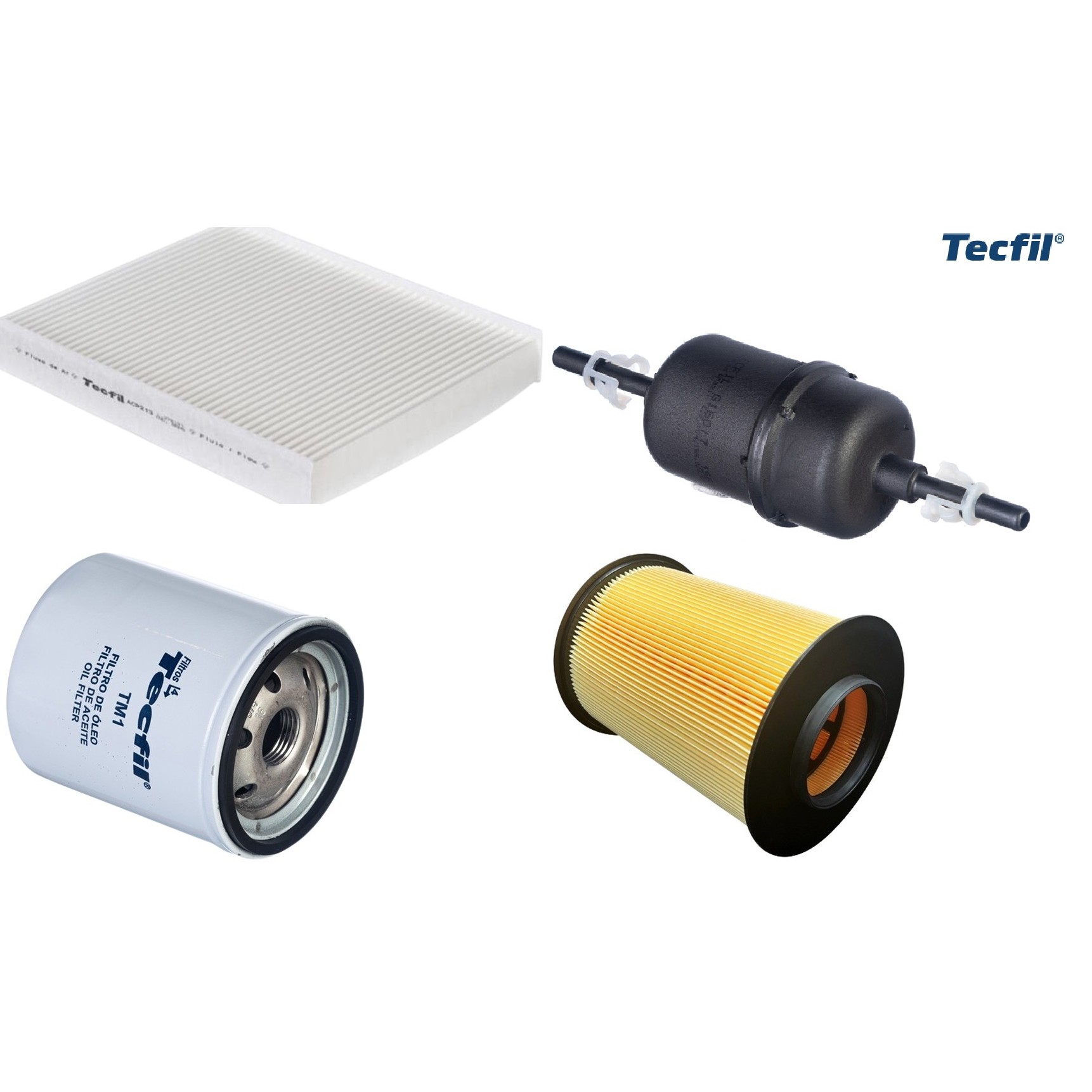 Kit Filtros de Ar do Motor, Óleo, Cabine e Combustível - Tecfil - ACP213 / ARS5196/1 / GI60/7 / PSL34M-(TM1)