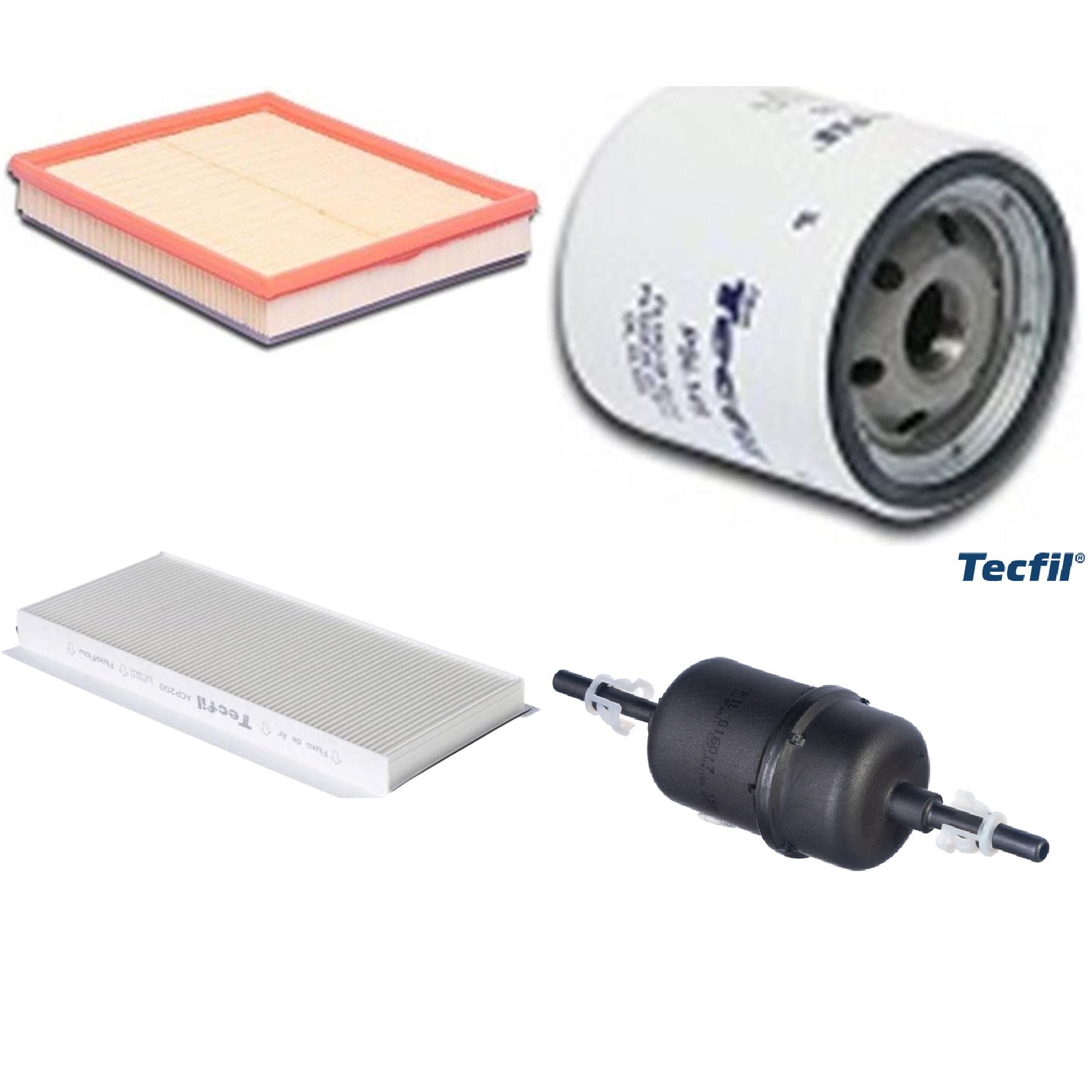 Kit Filtros de Ar do Motor, Óleo, Cabine e Combustível - Tecfil - ACP200 / ARL9605 / GI60/7 / PSL145