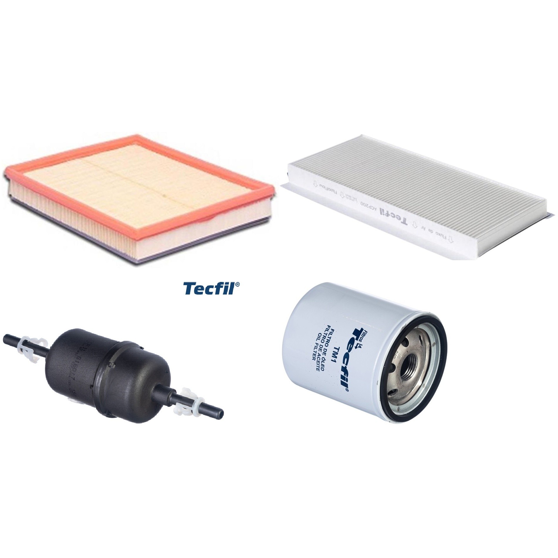 Kit Filtros de Ar do Motor, Óleo, Cabine e Combustível - Tecfil - ACP200 / ARL9605 / GI60/7 / PSL34M-(TM1)