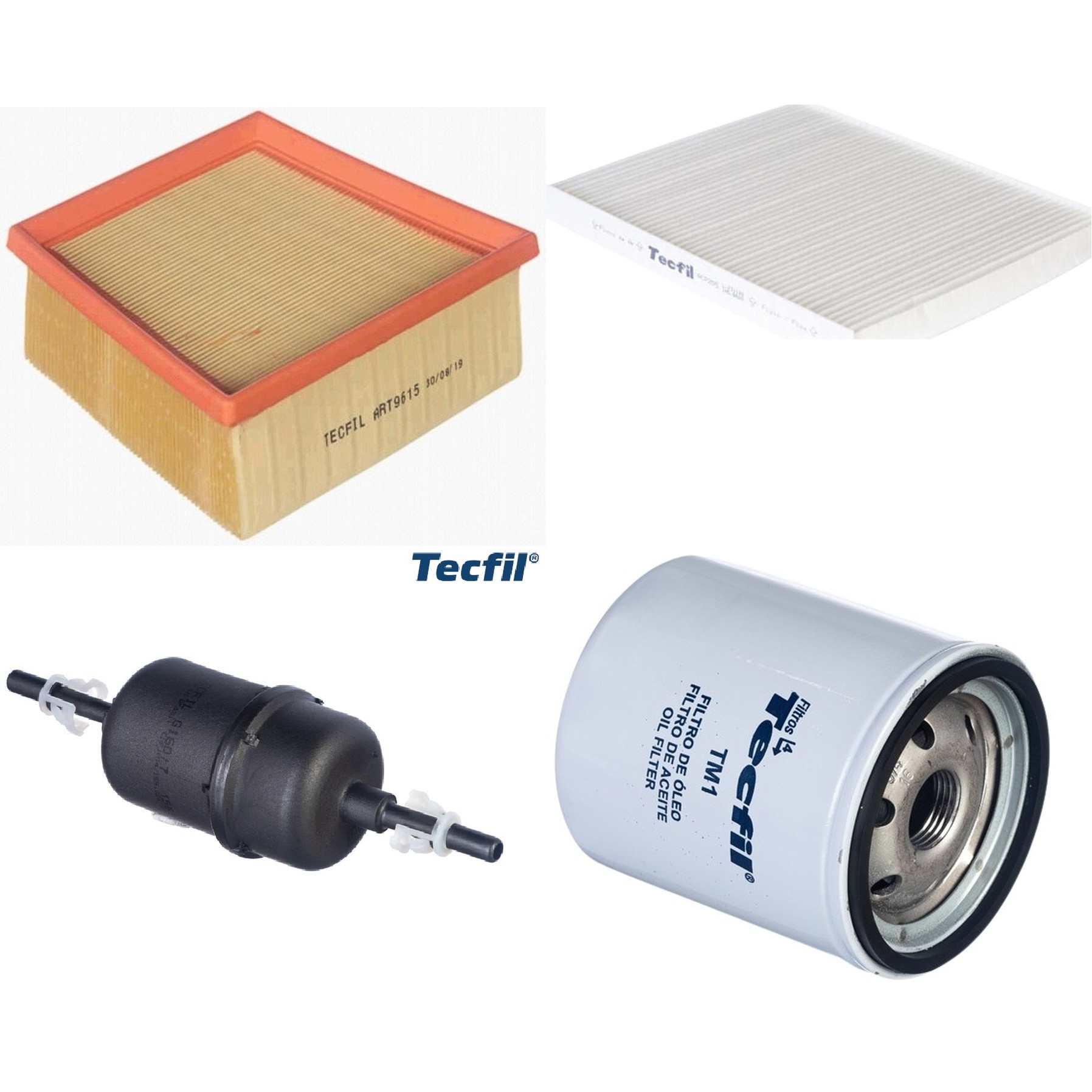 Kit Filtros de Ar do Motor, Óleo, Cabine e Combustível - Tecfil - ACP205 / ART9615 / GI60/7 / PSL34M-(TM1)