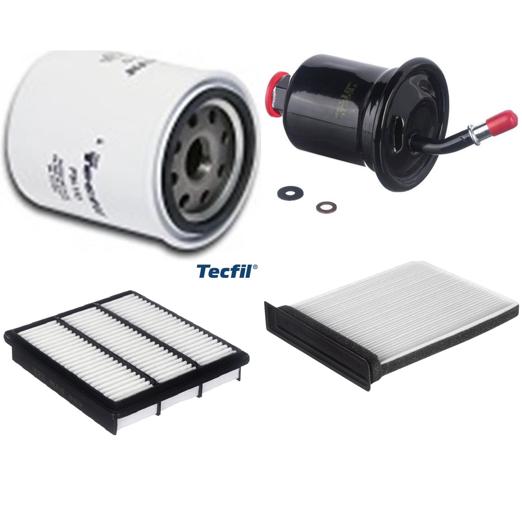 Kit Filtros de Ar do Motor, Óleo, Cabine e Combustível - Tecfil - ACP482 / ARL4142 / GI65 / PSL152